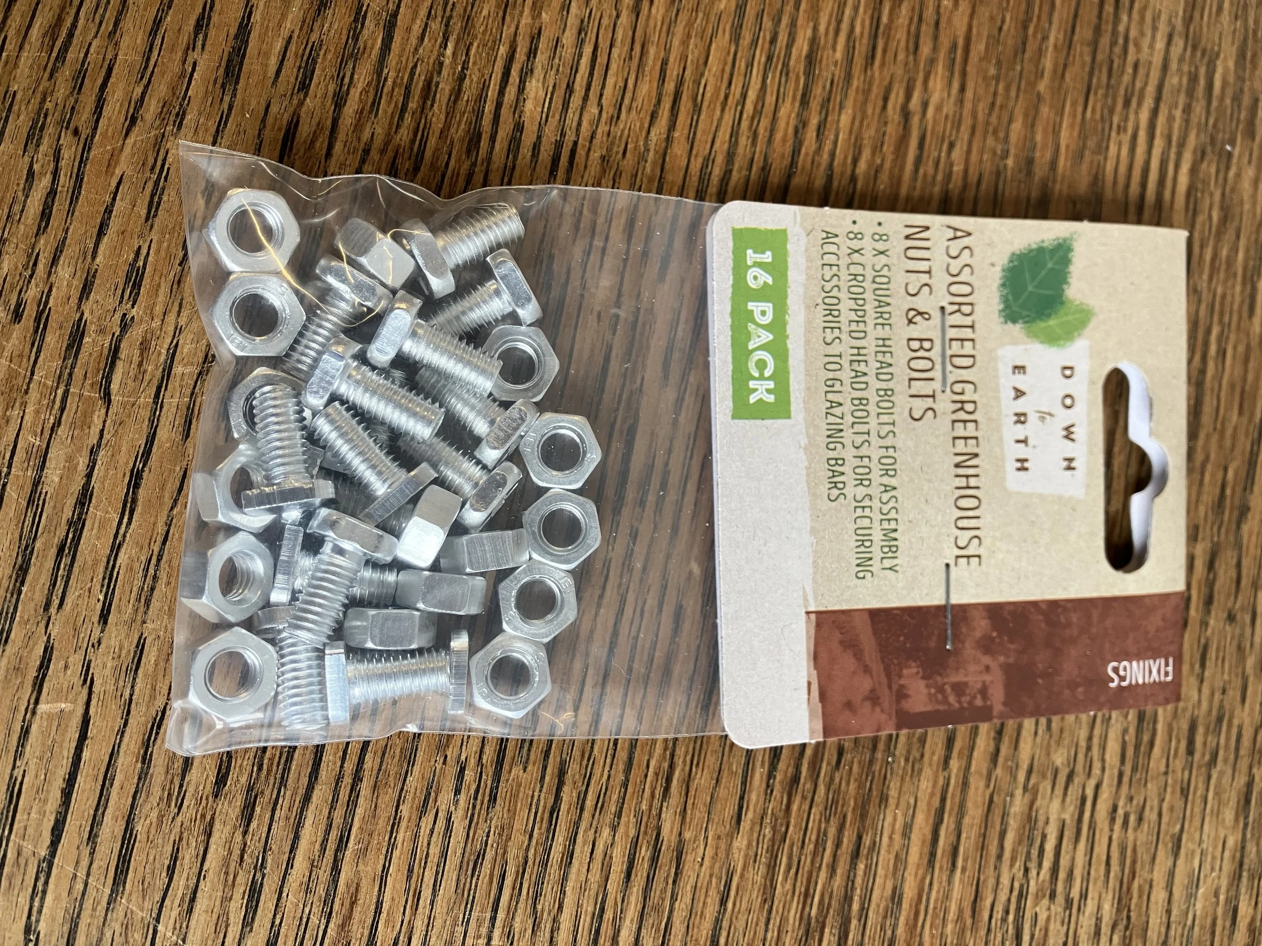 Down To Earth Three Packs of Greenhouse Nuts and Bolts