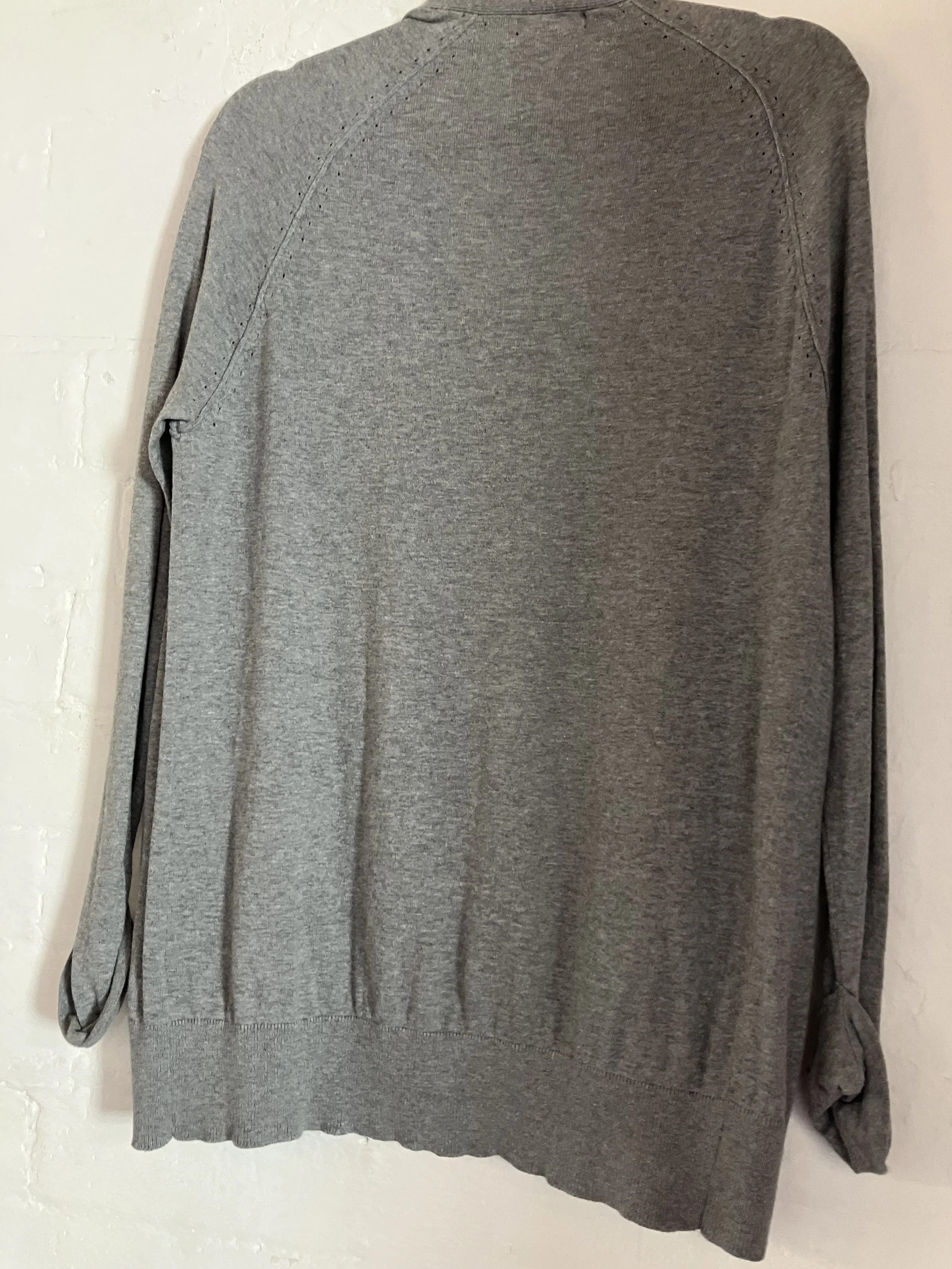 Plain Grey Open Front Knitted Cardigan by New Look