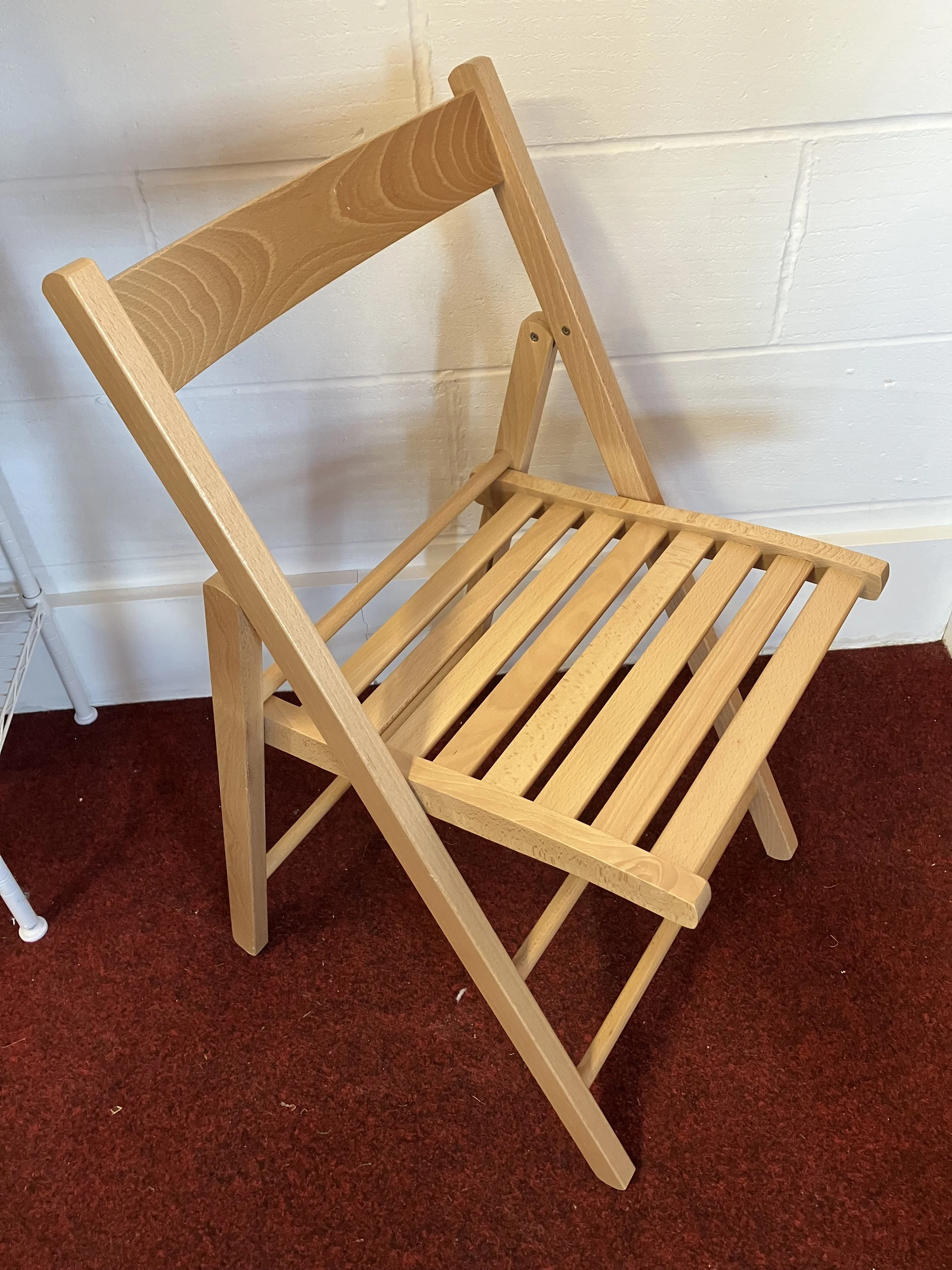 Beech Coloured Wooden Folding Kitchen / Dining Chair