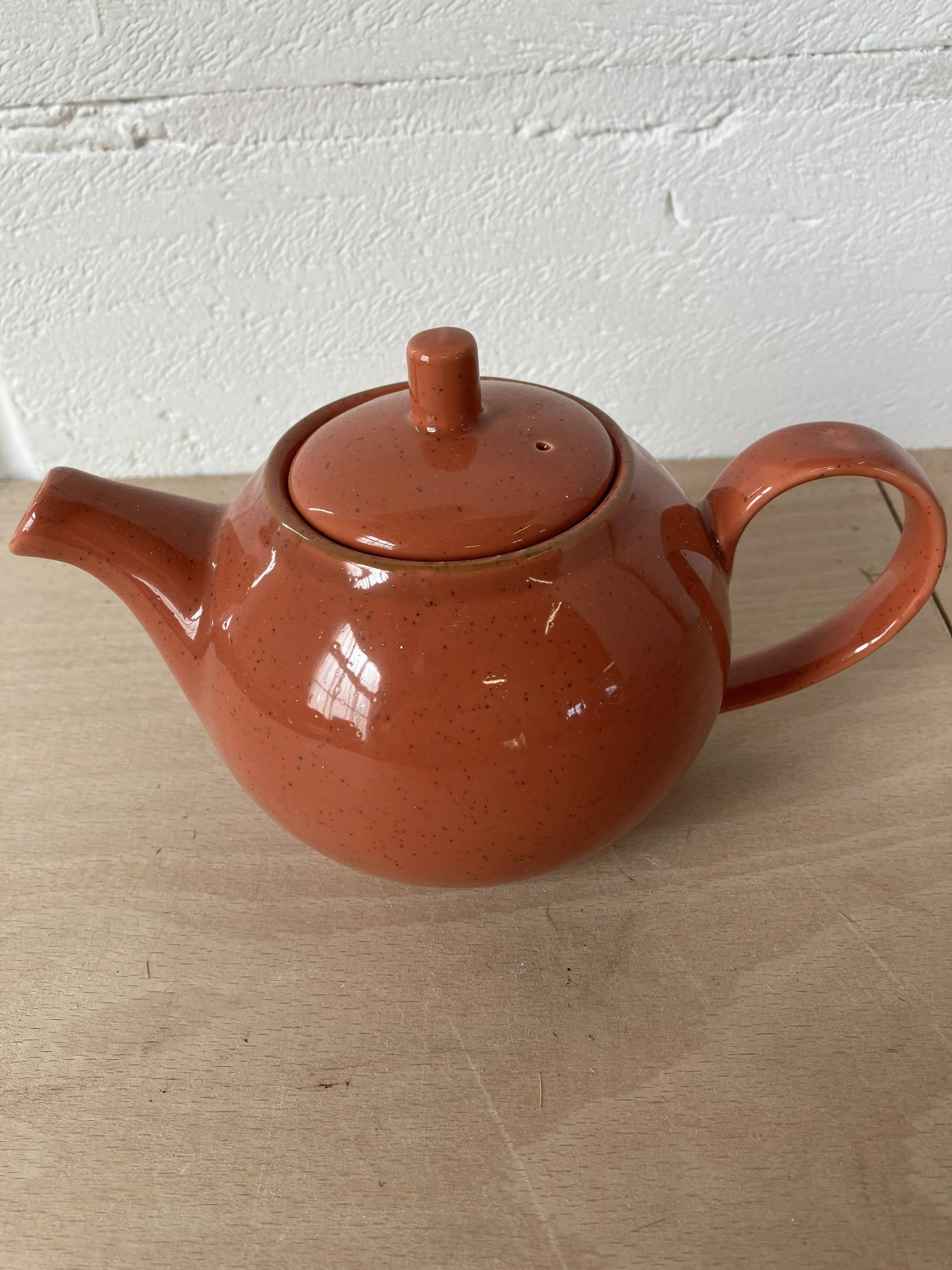 Small Terracotta Glazed Ceramic One Person Teapot