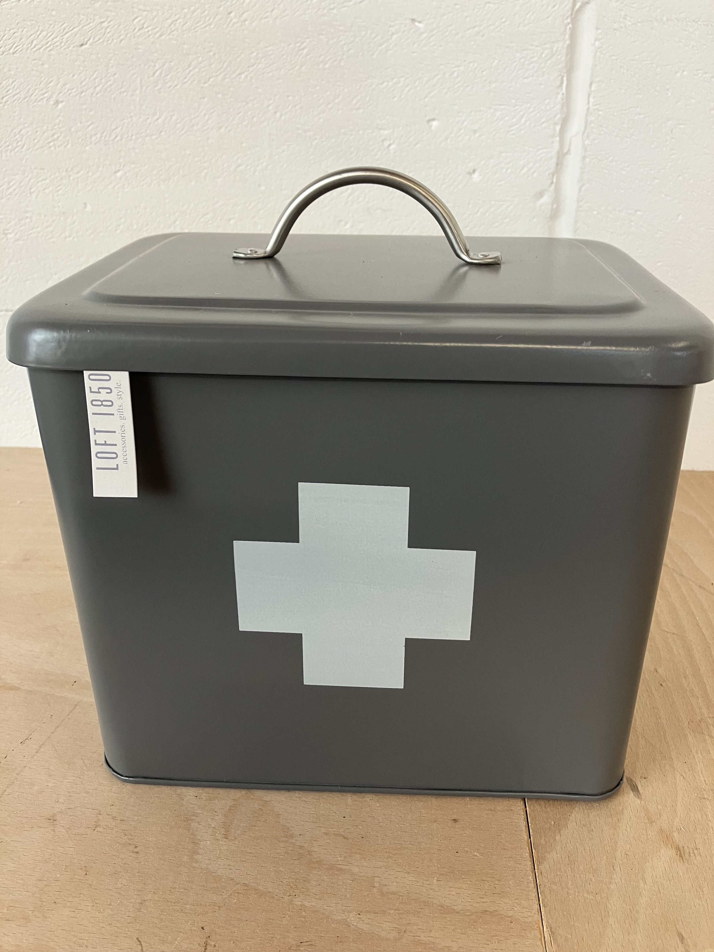 Loft 1850 Grey Metal First Aid Box