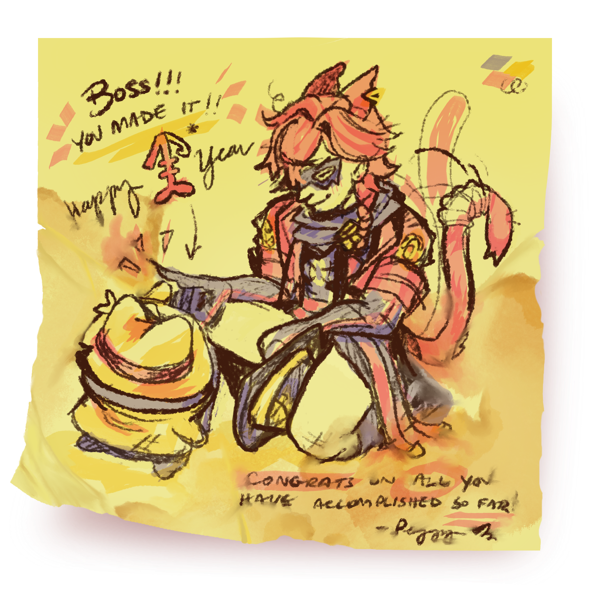 Post-it for Caspurr's 1st Anniversary