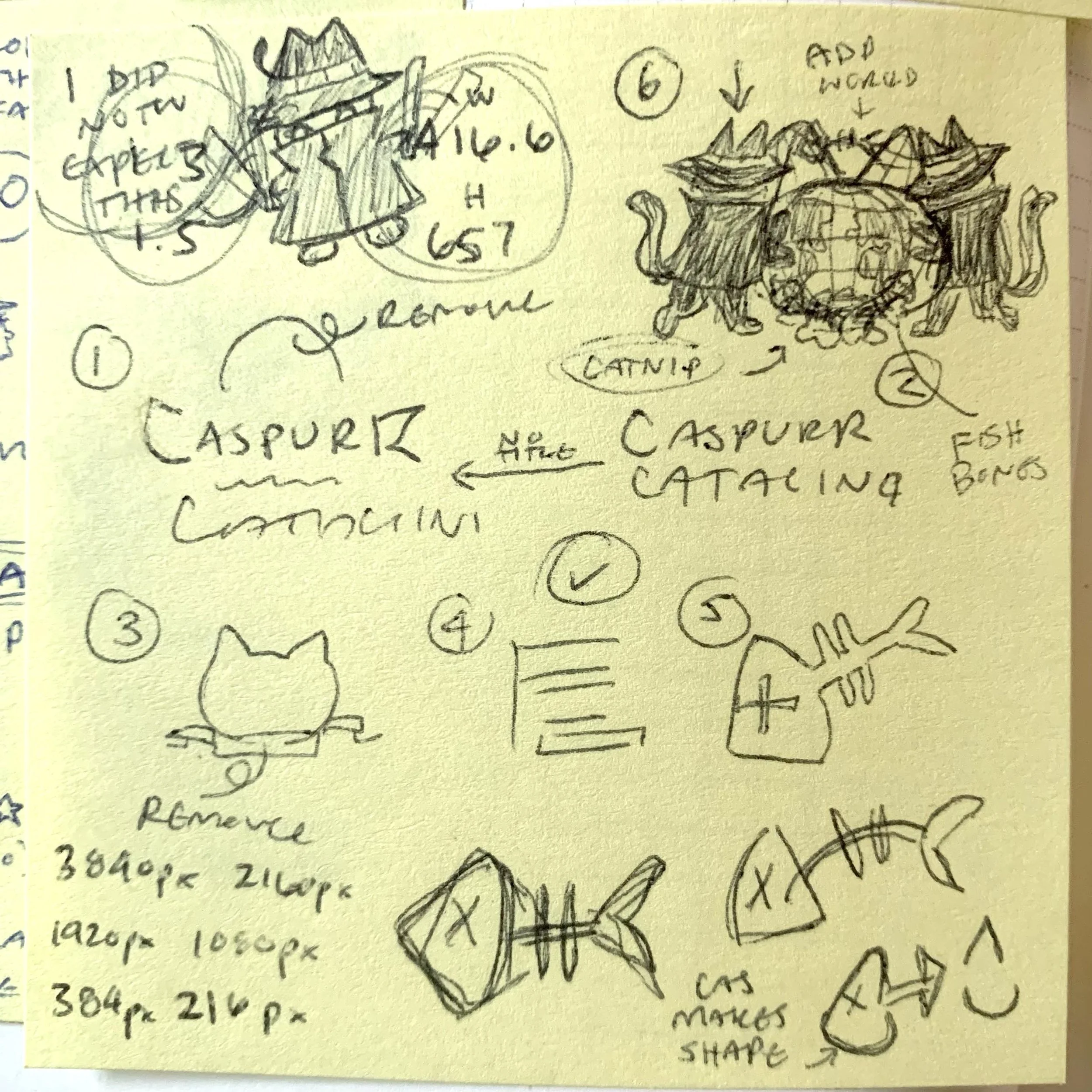 M.E.O.W. HQ iconography sketches