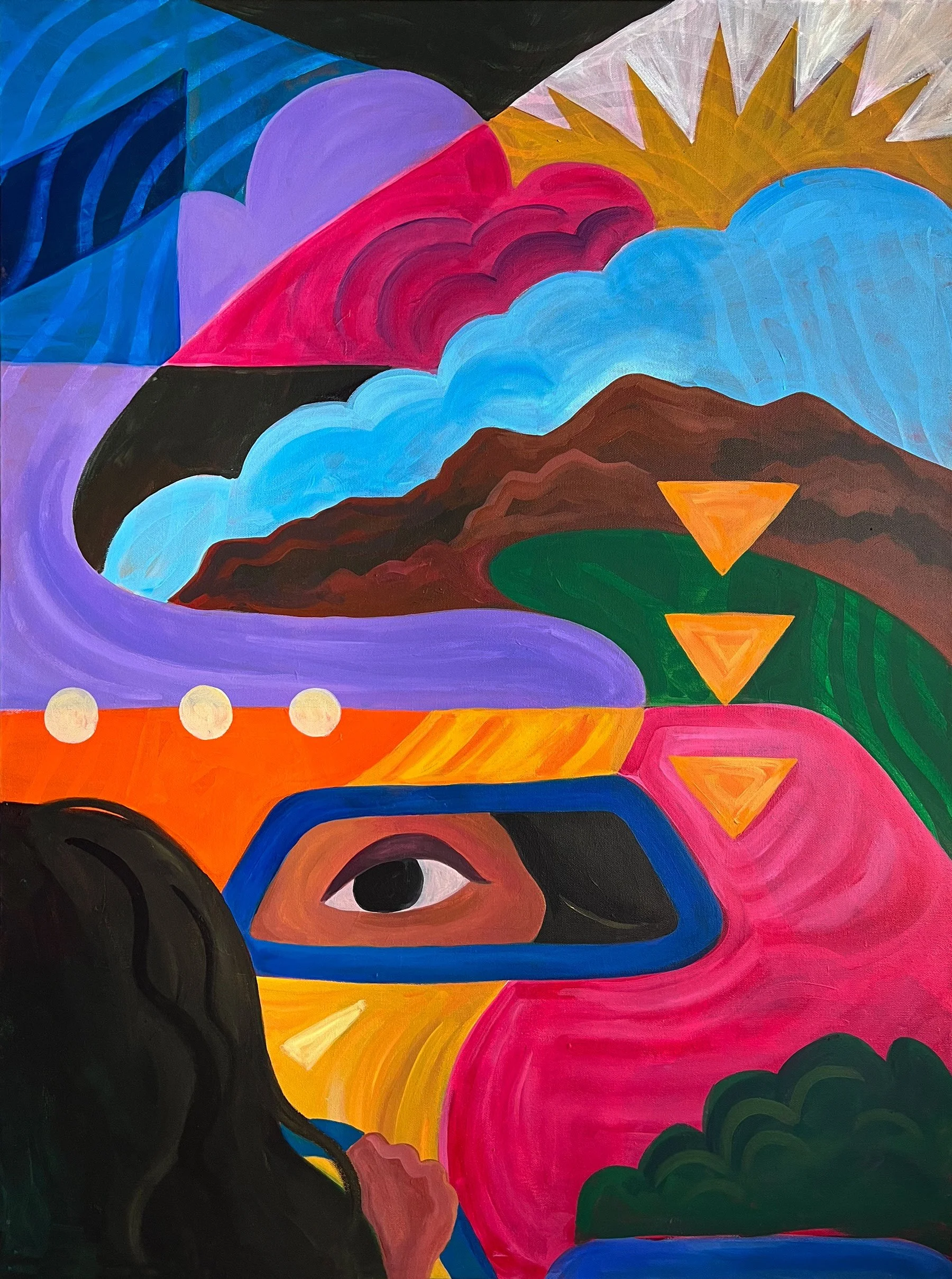 On the Road, 30x40", acrylic on canvas, 2025