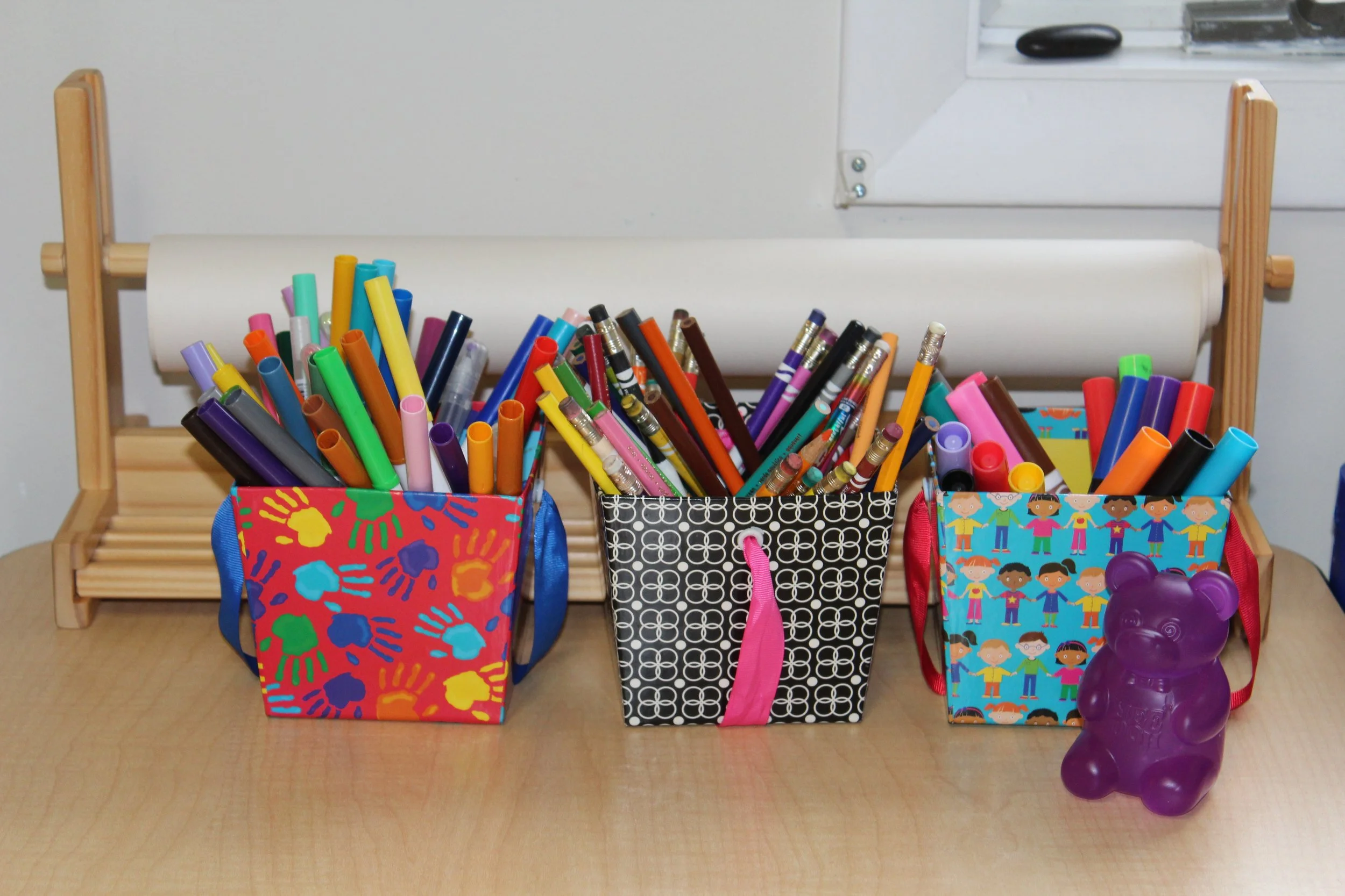 Plenty of art materials in a comfortable setting for personal expression.