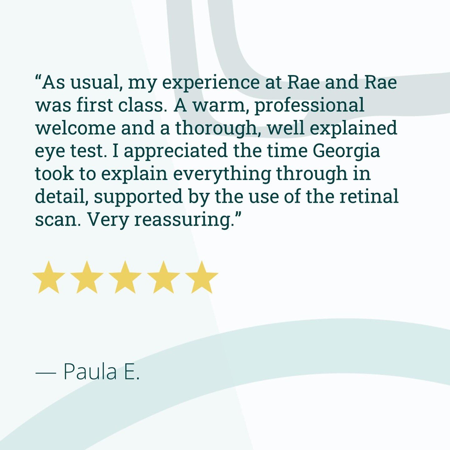 We are always so pleased when we hear that our patients have had a positive experience @raeandraeopticians, and as a small, #independentbusiness your reviews mean everything to us.⁠
⁠
They literally could be the difference between someone choosing us