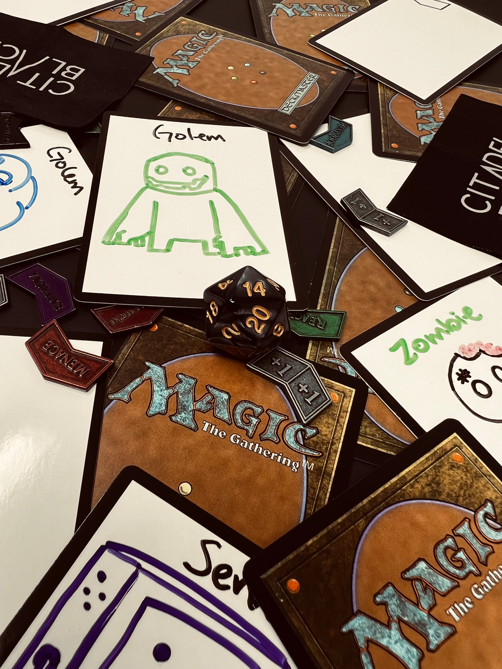 Dry Erase MTG Tokens  Citadel Black