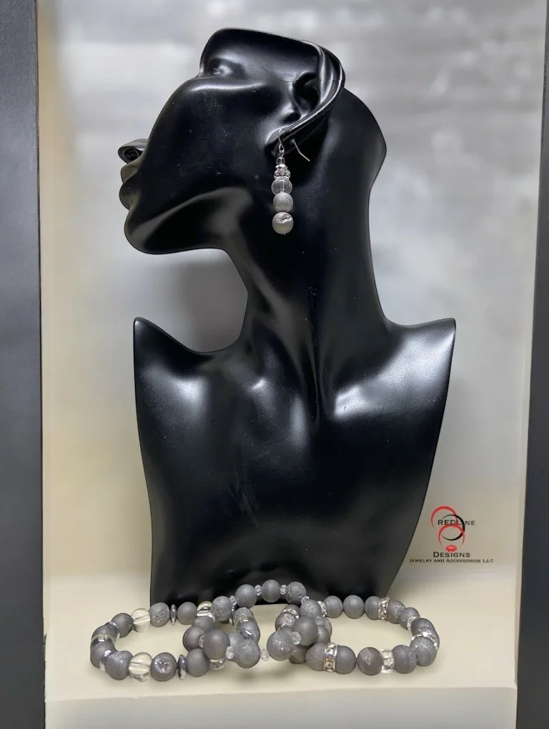 Silver Druzy Gemstone Set Item#BE18