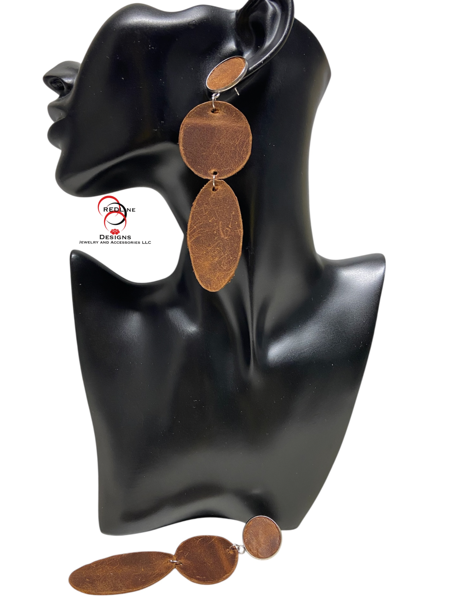 Brown Leather Dangles Item #E108