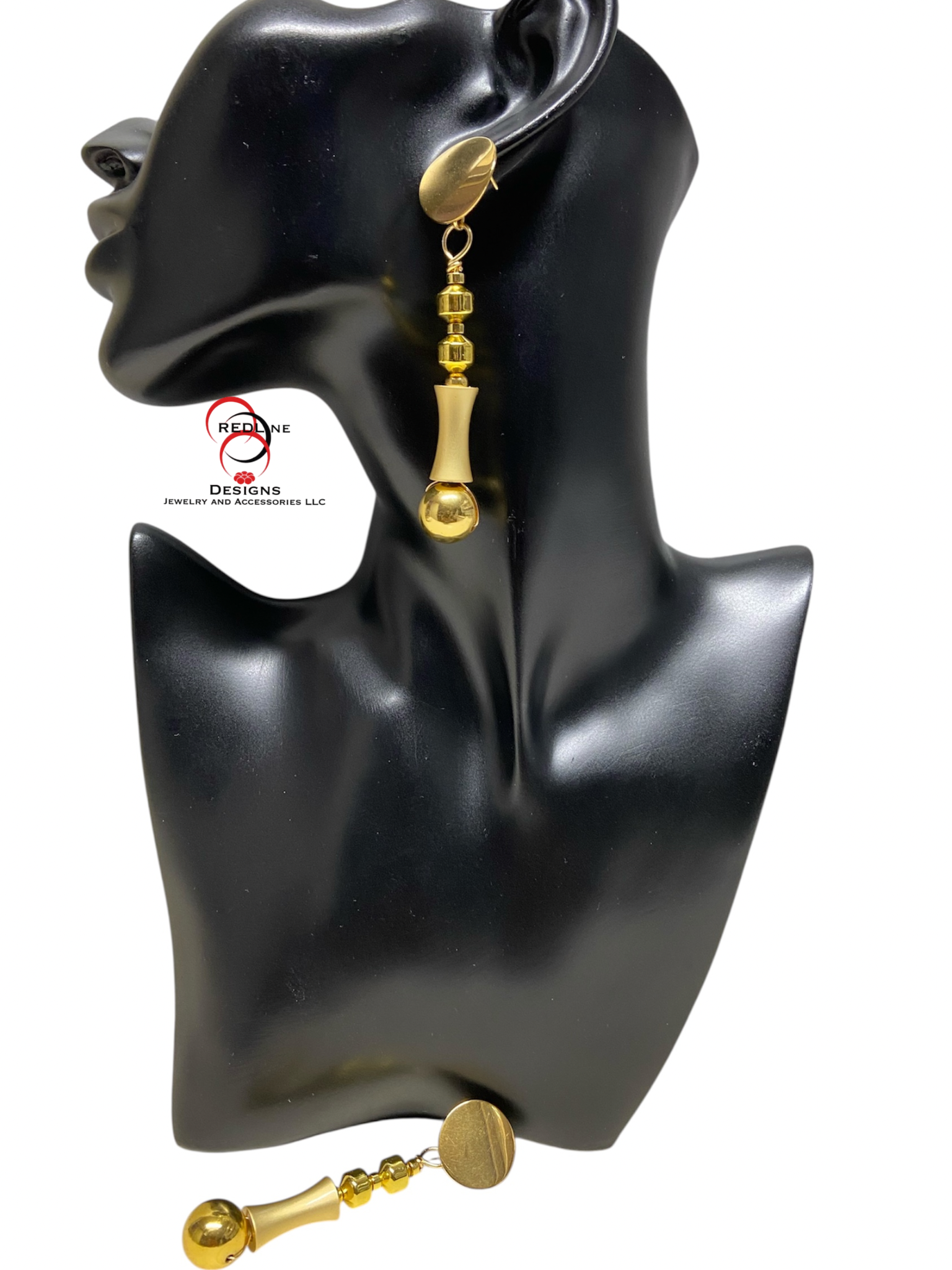 Gold Hematite and Brush Brass Dangles Item# E64