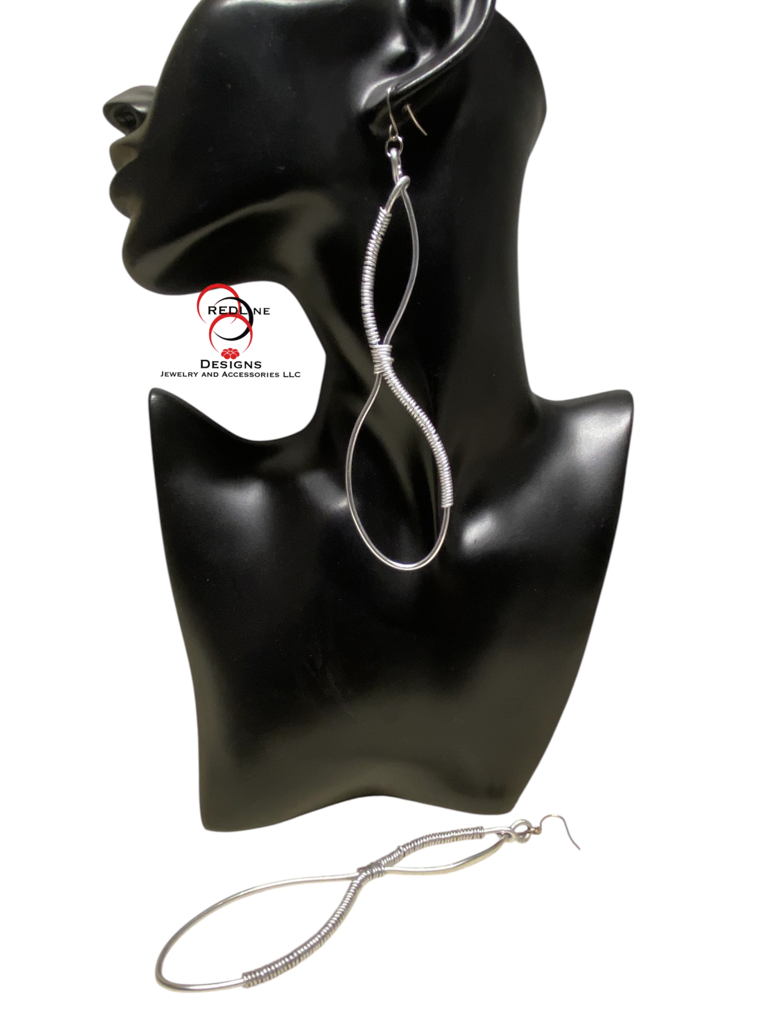 Silver Free Form Wire Earrings Item# E113