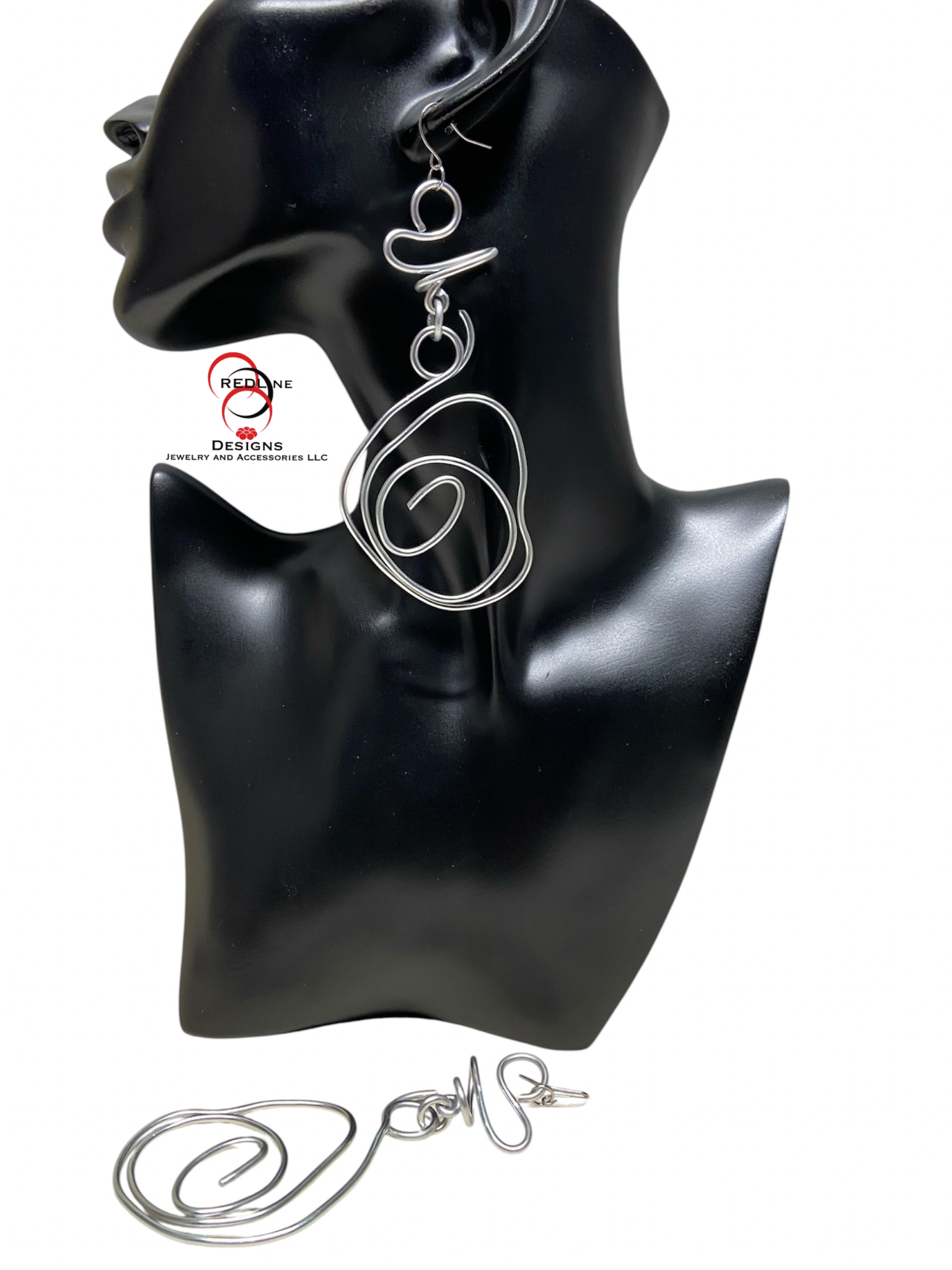 Silver Free Form Wire Wrap Earrings Item# E115