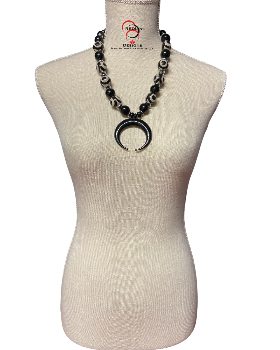 Black Eye Tibetan Agate and Onyx Gemstone Necklace Set Item #TQN24