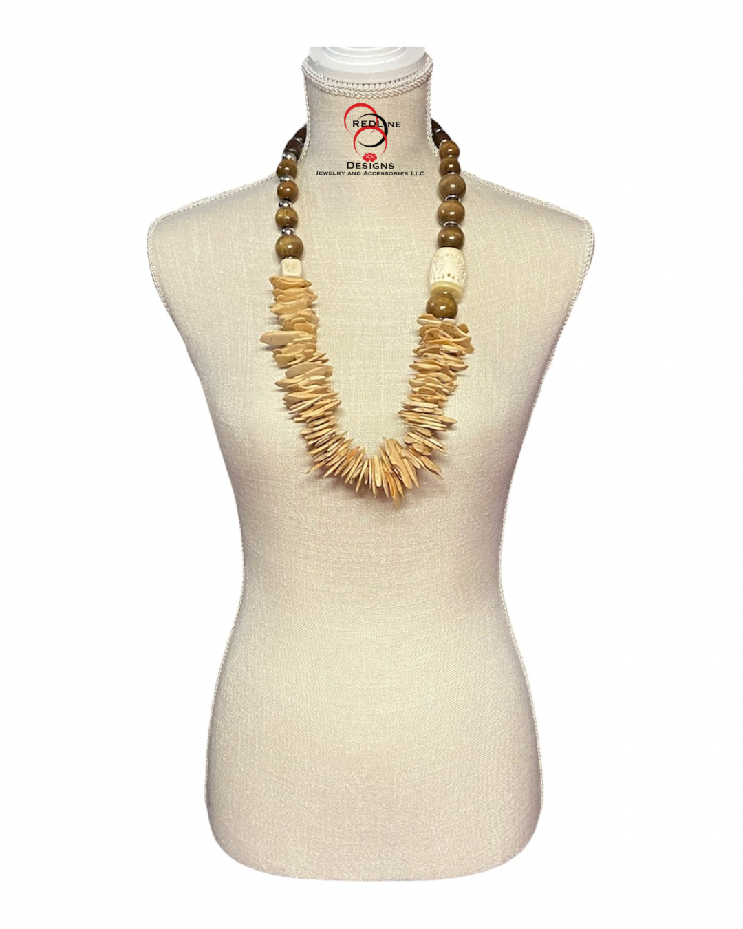 Chunky Wooden and Coconut Shell Gemstone Set Item#NS35