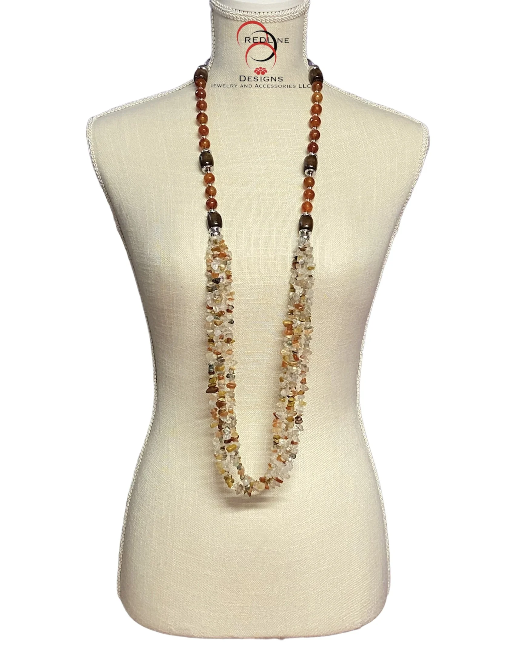 Carnelian Agate Long Multi Strand Gemstone Set Item#NS47