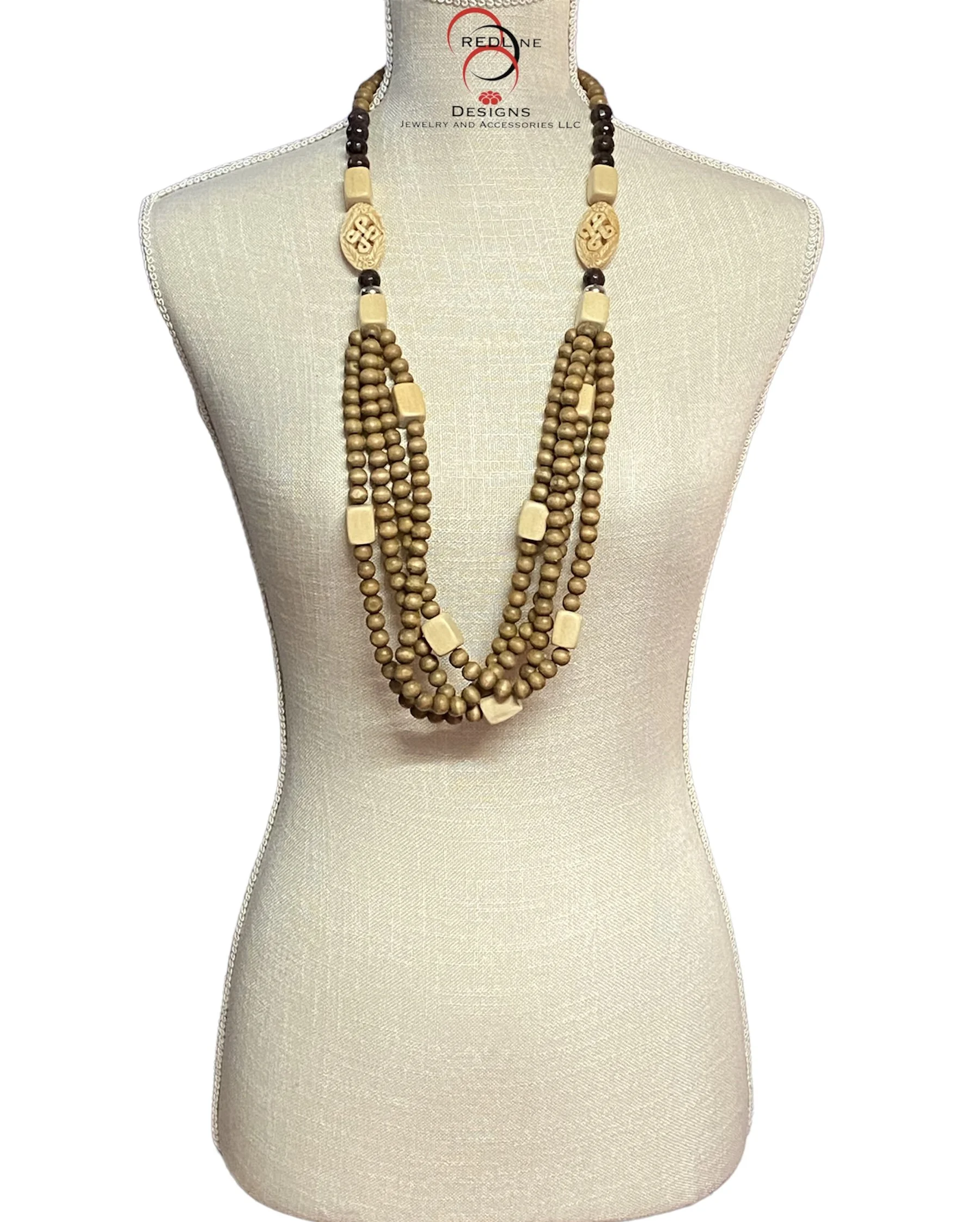 Multi Strand Wooden and Gemstone Set Item#NS16