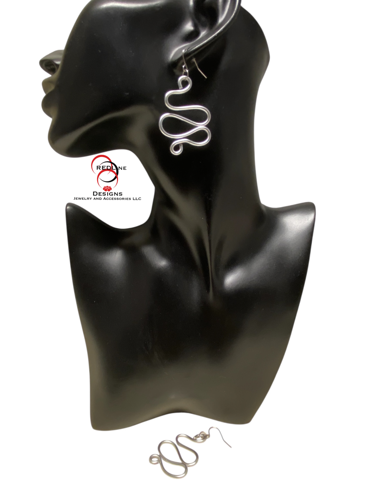 Silver Free Form Wire Wrap Earrings Item# E62