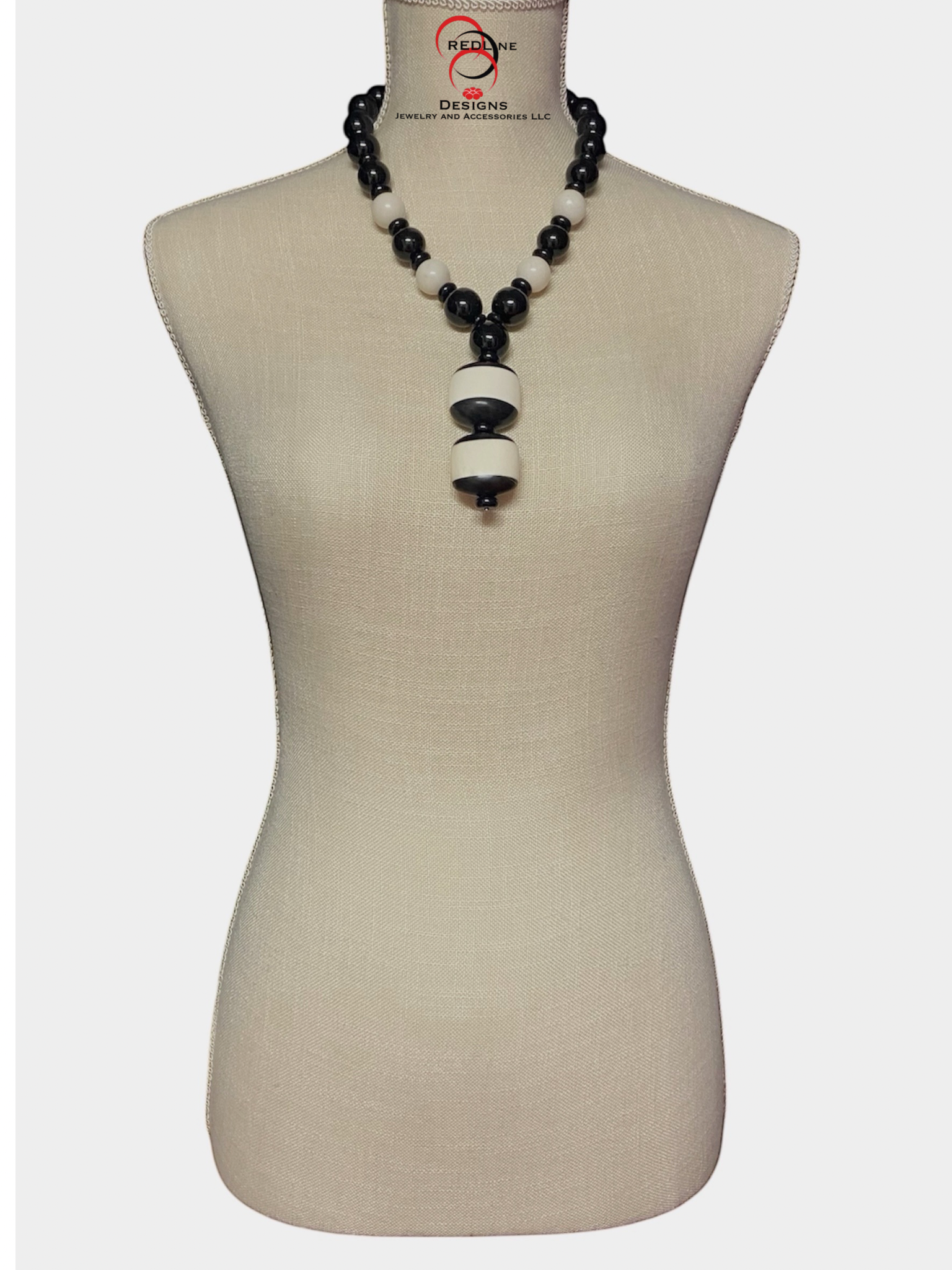 Black Onyx and Horn Focal Necklace Set Item #BIS46