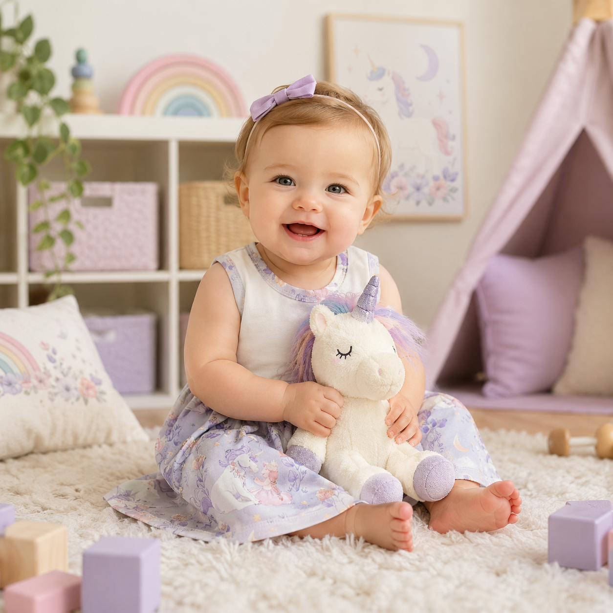 Baby & Toddler Dress - Unicorn and Princess Print