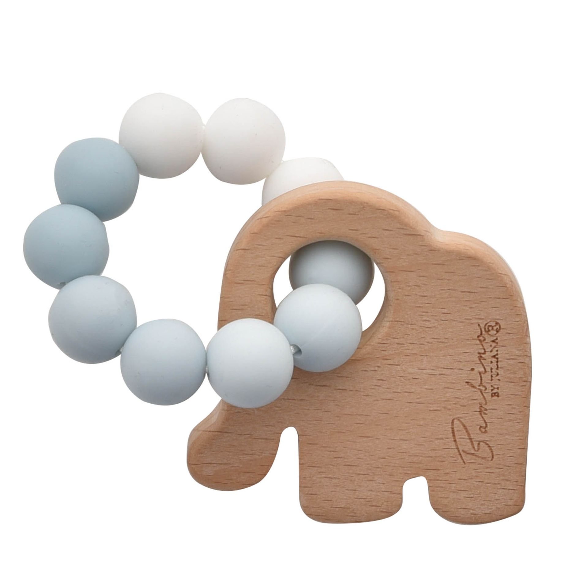 Blue Elephant Wooden Teether