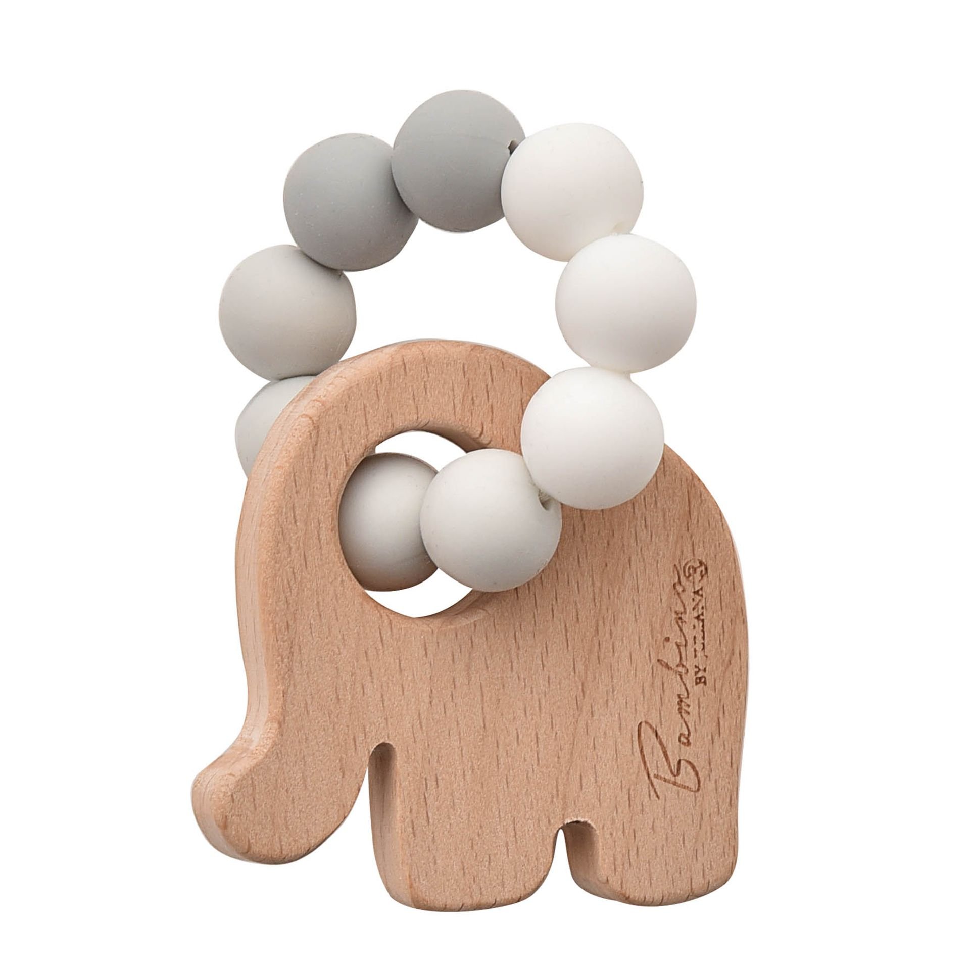 Grey Elephant Wooden Teether