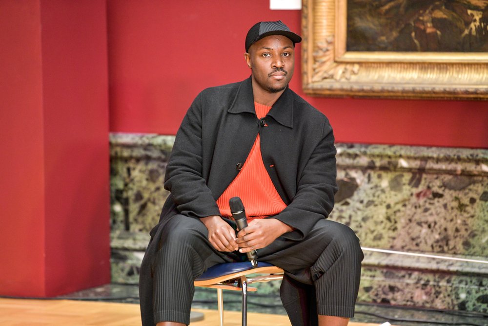 Symeon Brown and Lisa Anderson in conversation at Tate Britain's Tate Late curated by Black Blossoms. Photos: Courtesy Tate/Eugenio Falcioni.