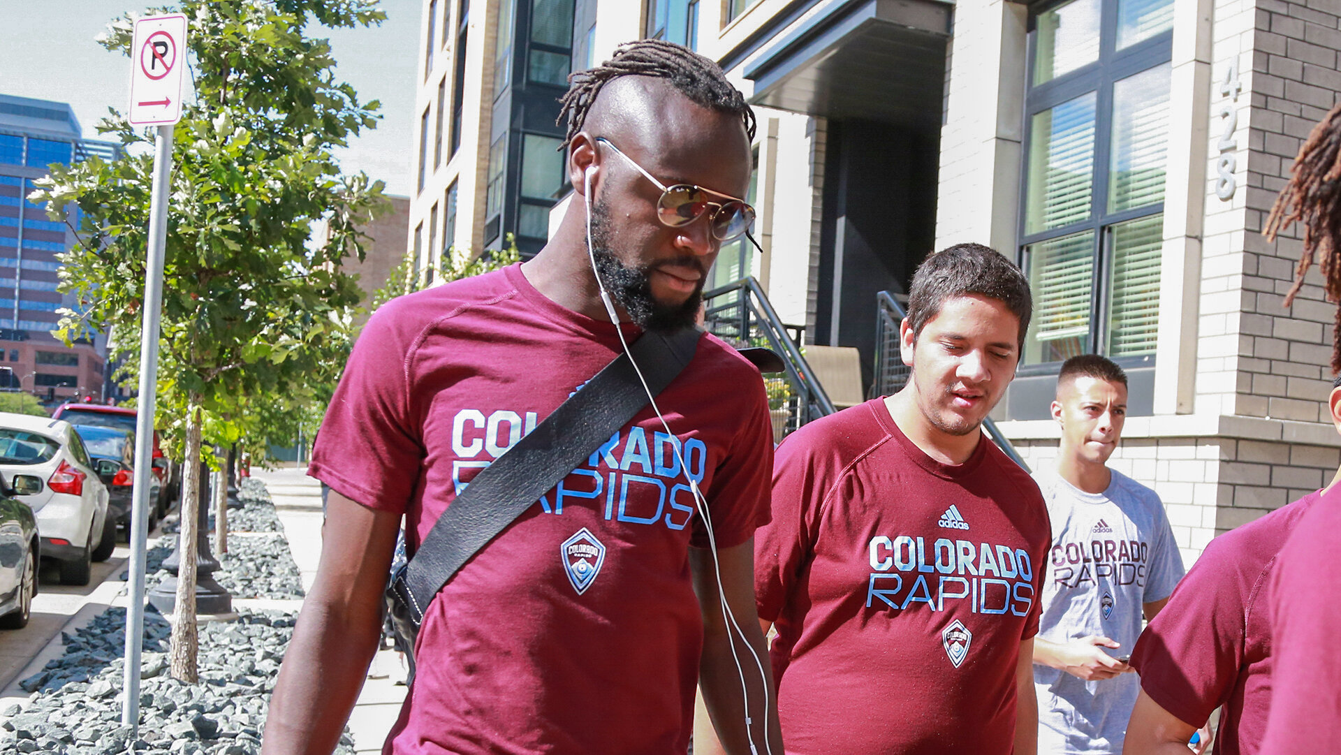 Colorado Rapids and the Special Olympics Unified team on the walk prior to MINvCOL.