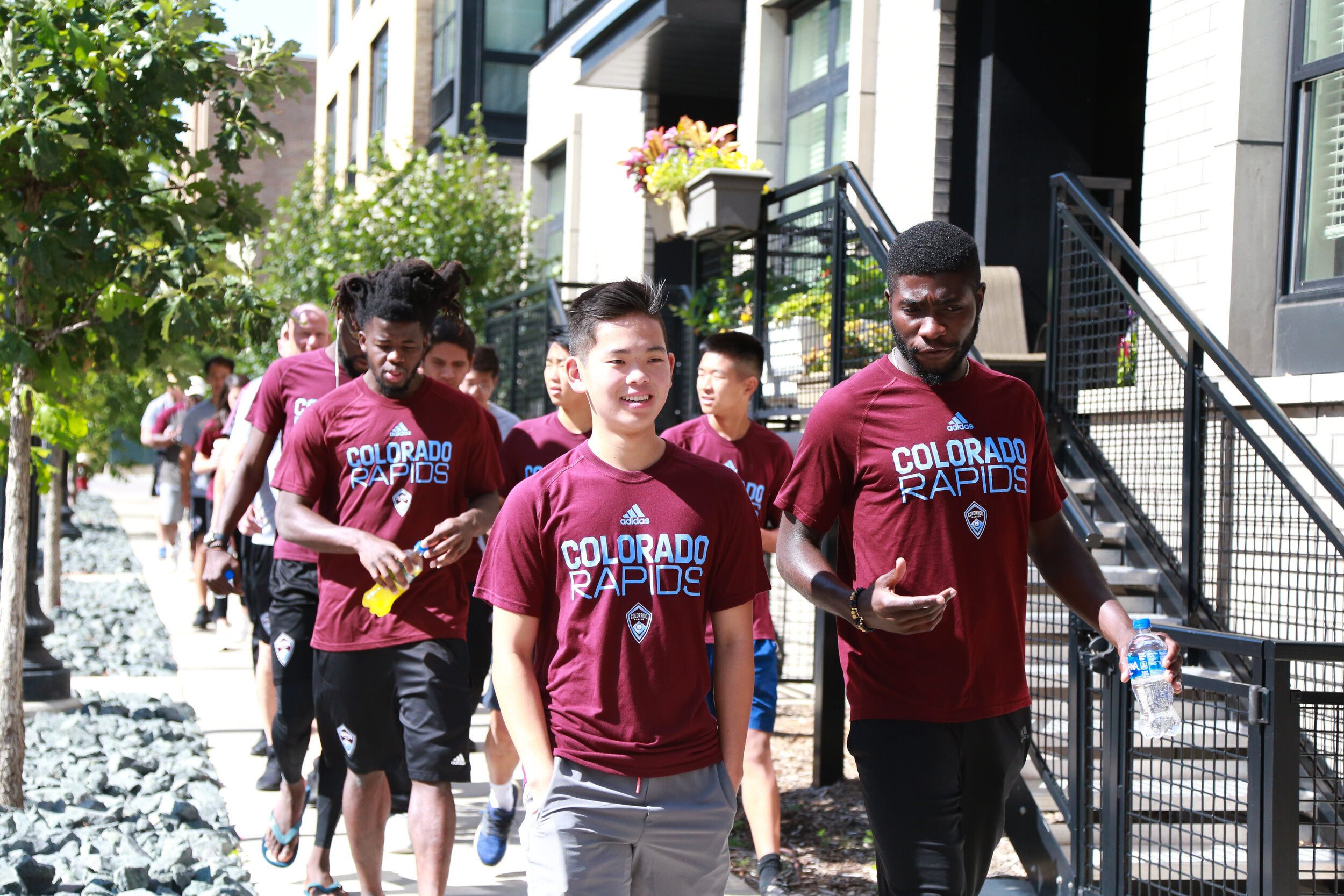 Colorado Rapids and the Special Olympics Unified team on the walk prior to MINvCOL.