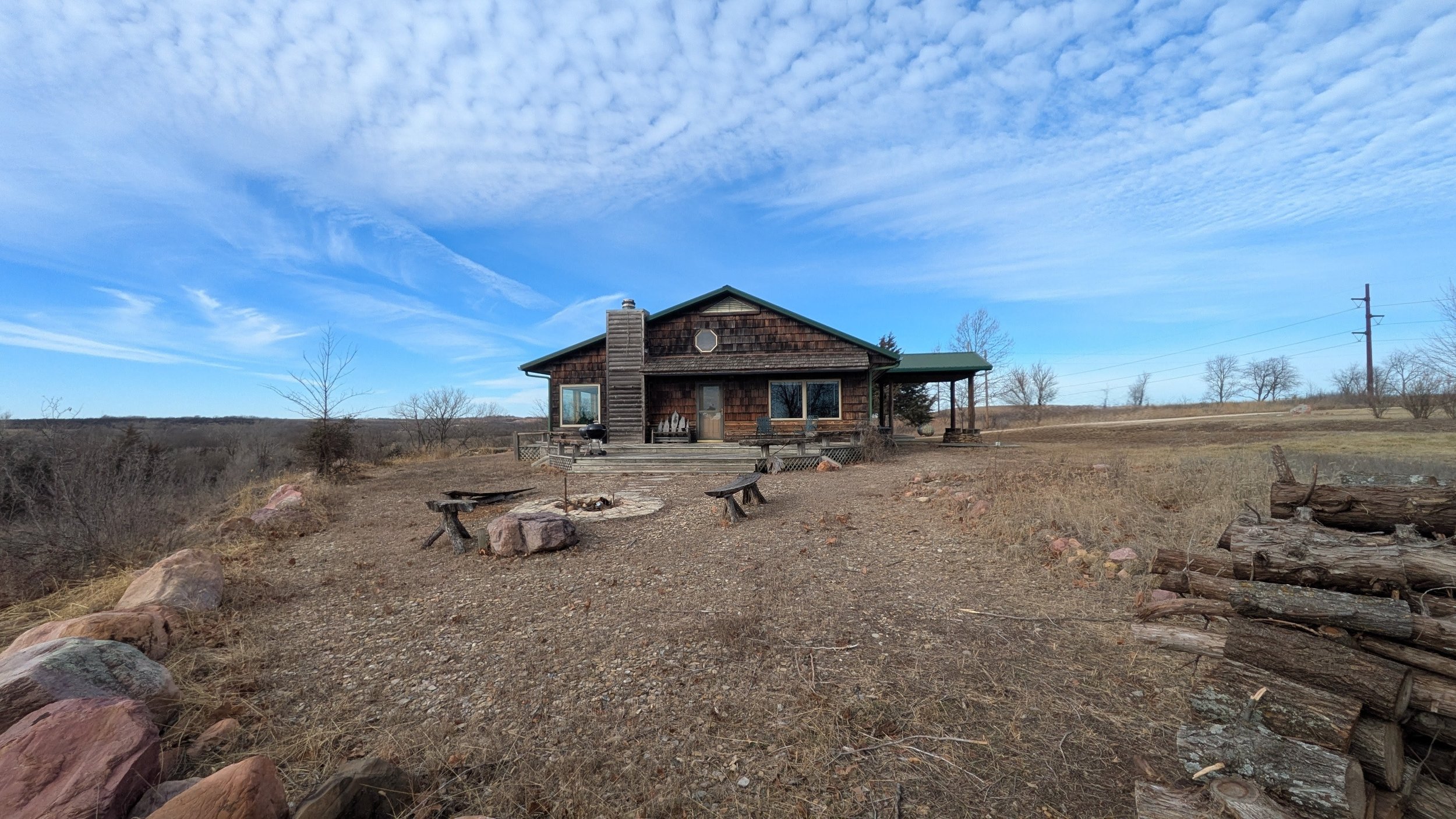 View of the Eastern deck and firepit.