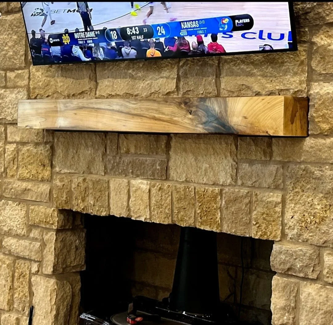 Finished TV mantel.