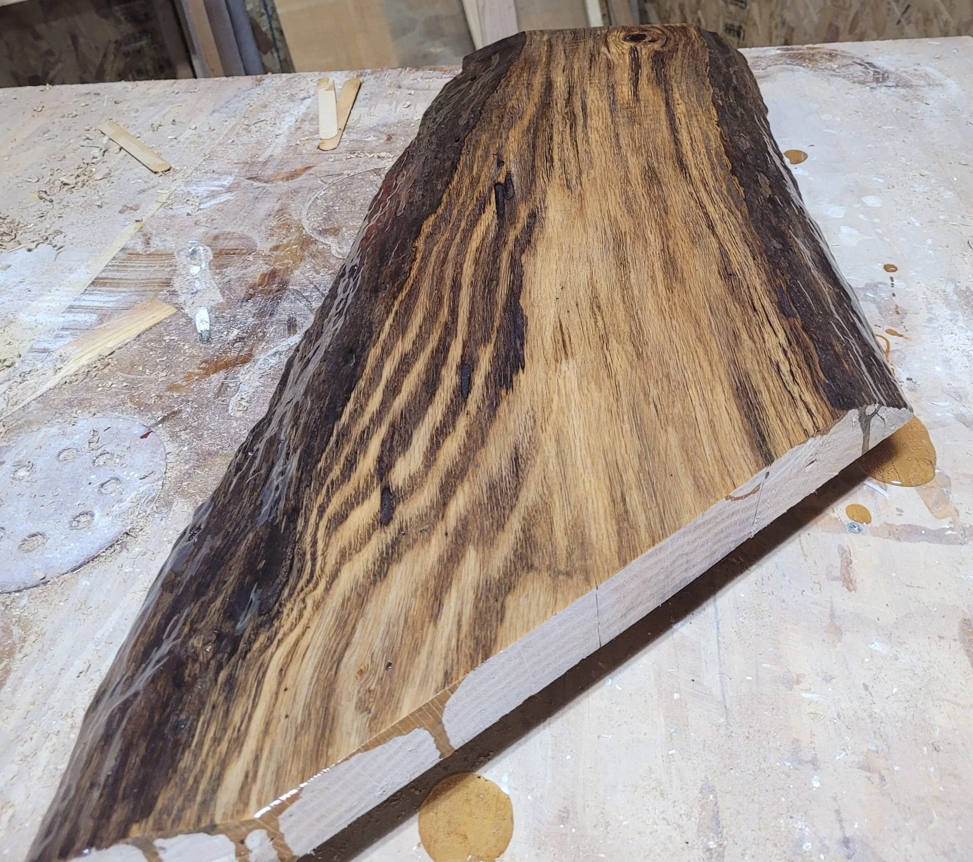 A piece of wood that was just finished.