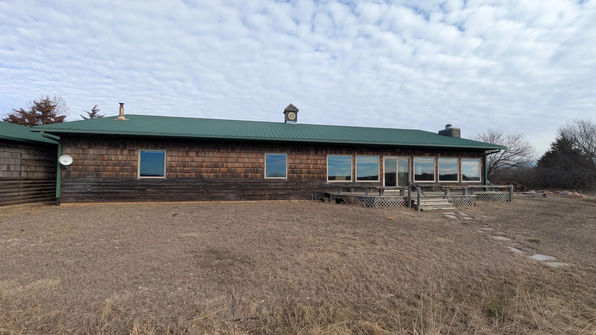 View of the back of the house and the Southern deck.