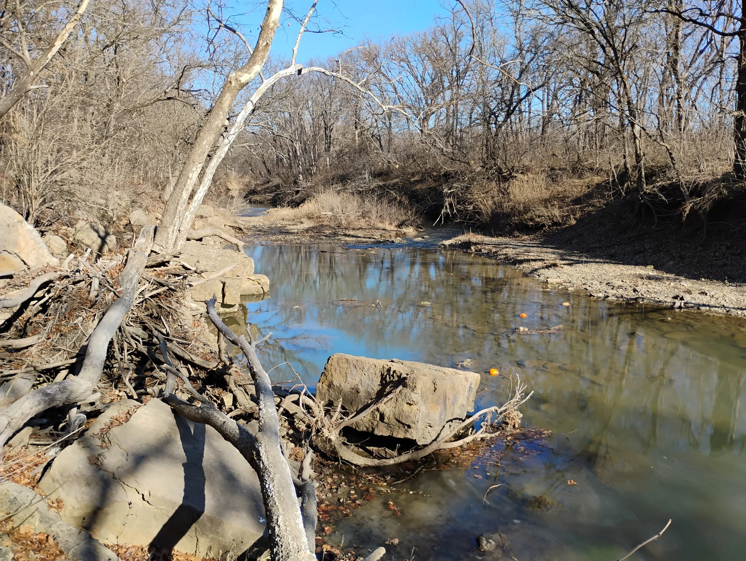 A nice view of the rocks along the creek bed.