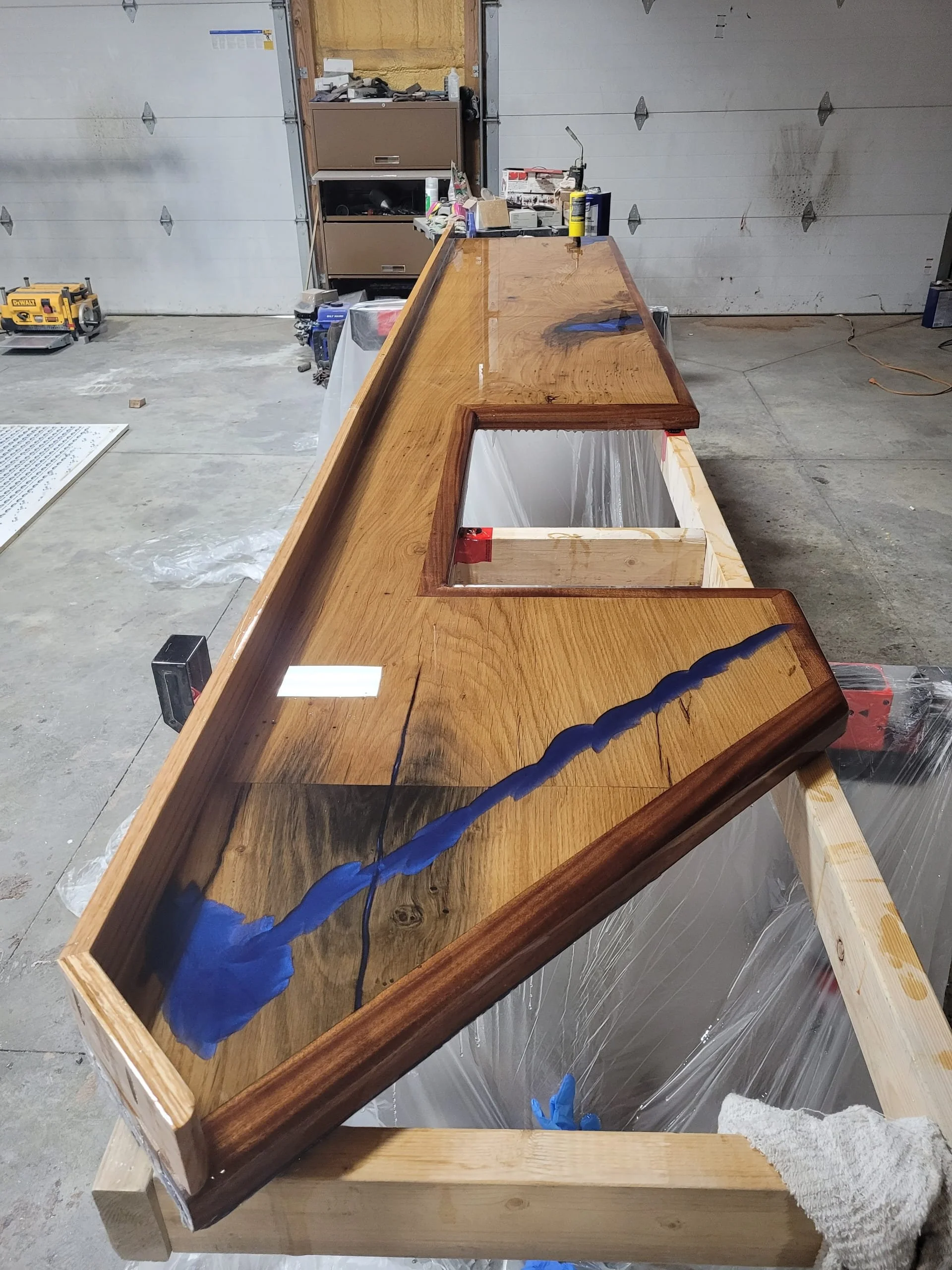 A finished countertop before installation. 