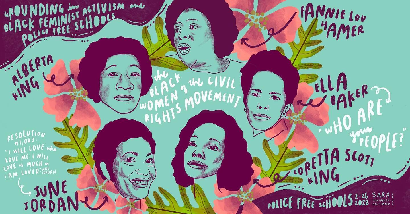 I feel grateful to have participated in @ggenyc&rsquo;s Police Free Schools Teach-In. Prior to the youth-led panels, @ggenyc grounded us in the lineage of Black women organizers of the Civil Rights Movement. Here is a tribute graphic recording from t