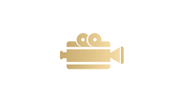 Gold video camera icon