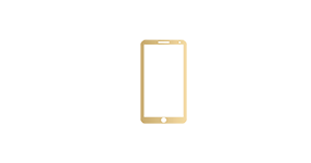 Gold smartphone icon
