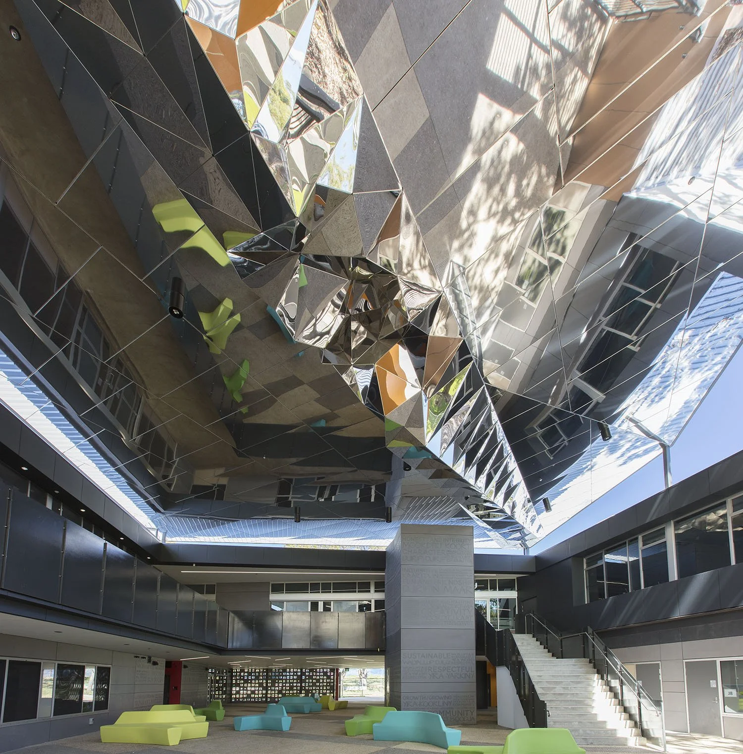 Stainless steel soffit at Fremantle College