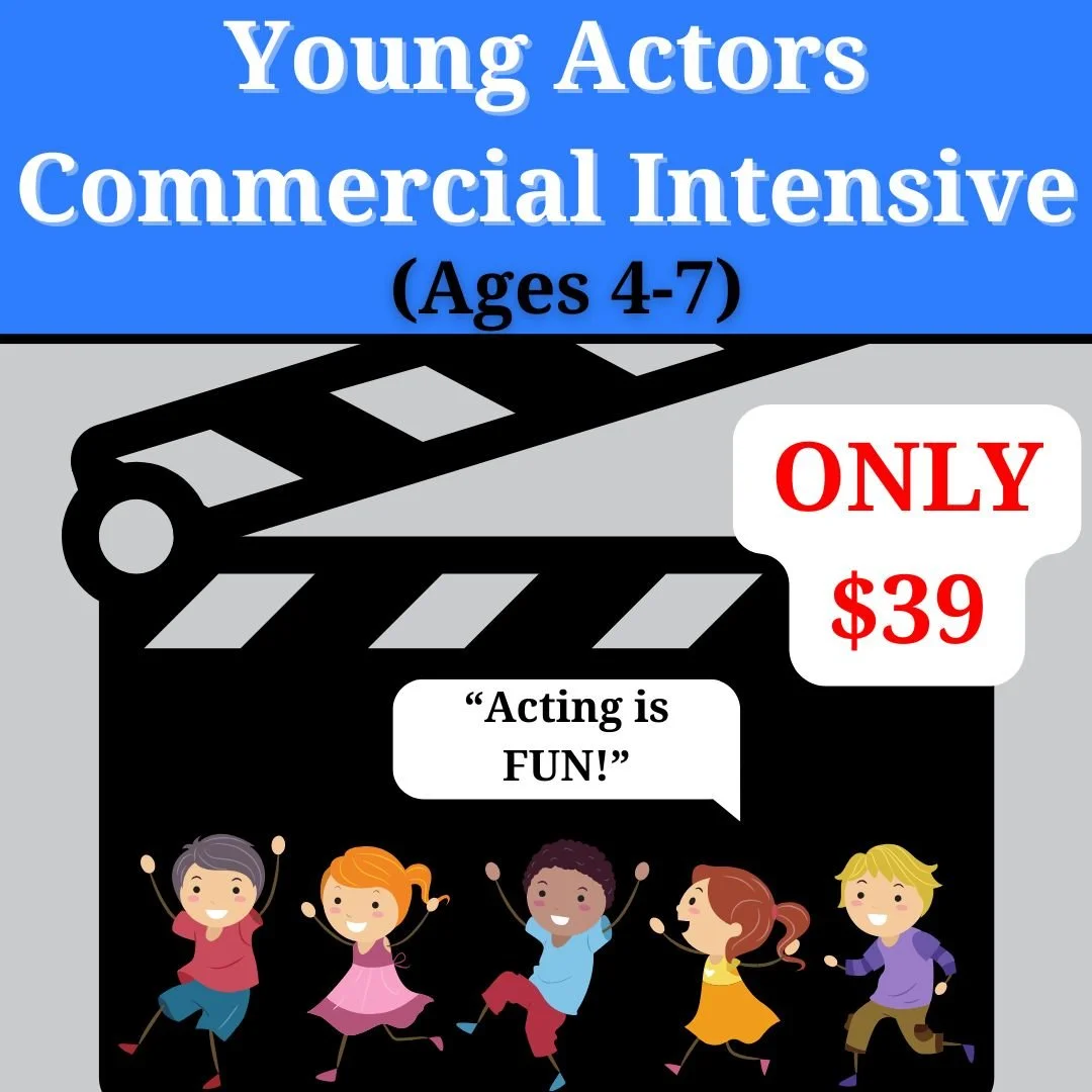 Child actors having fun in a commercial acting 1-day intensive class.