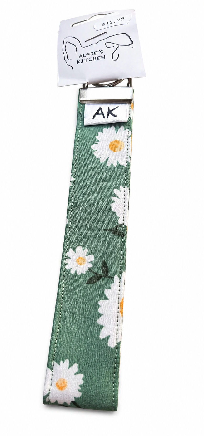 Green Daisy Wristlet
