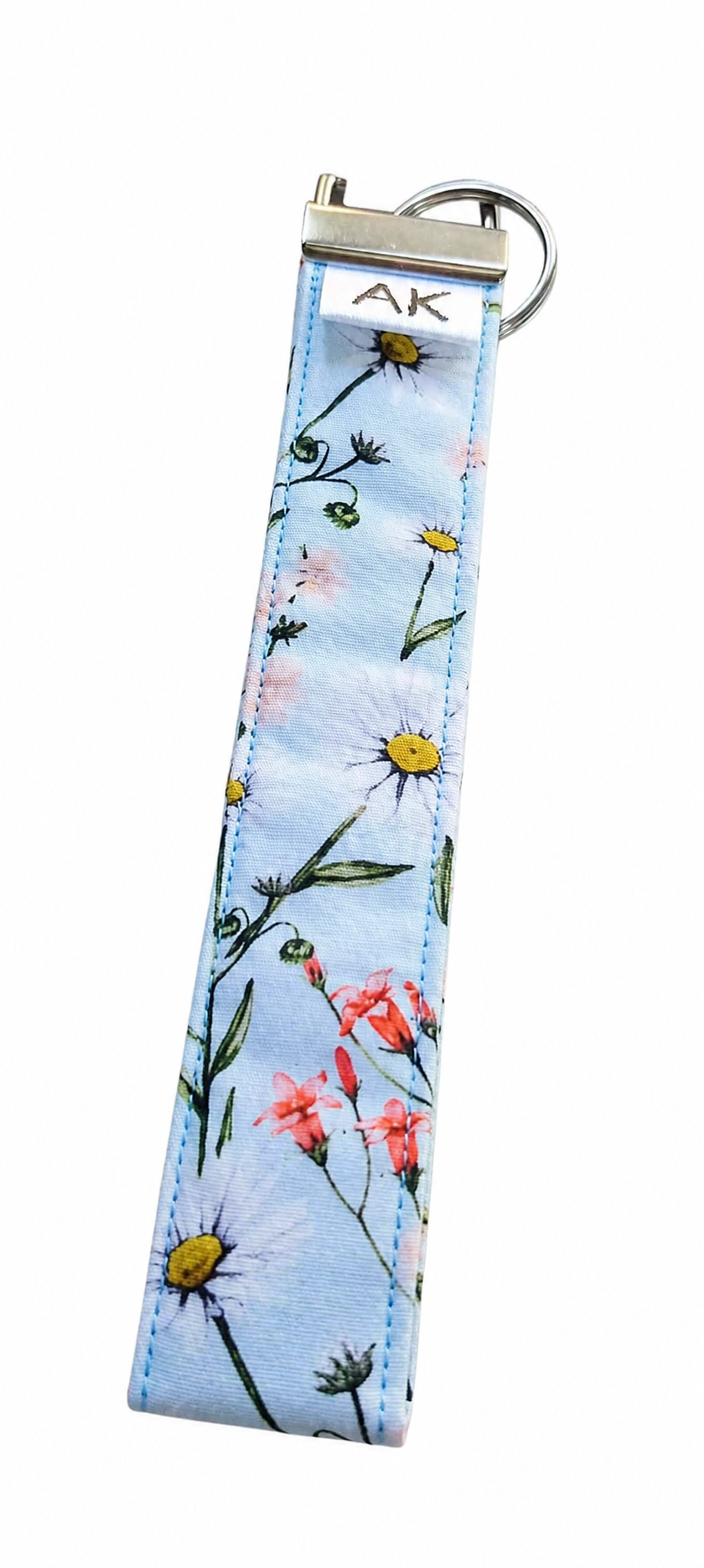 Light Blue Floral Wristlet
