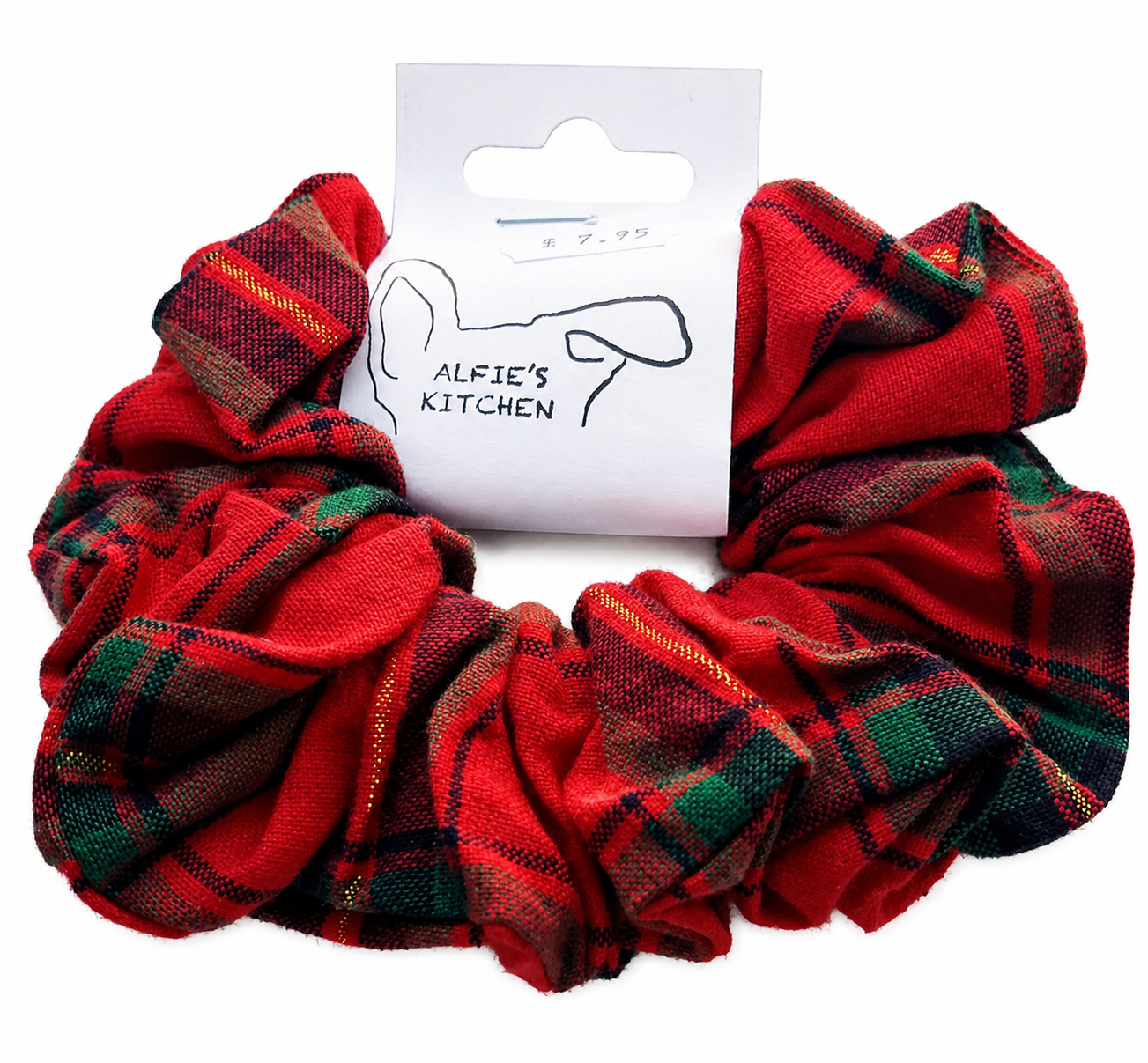 Red Tartan Scrunchie