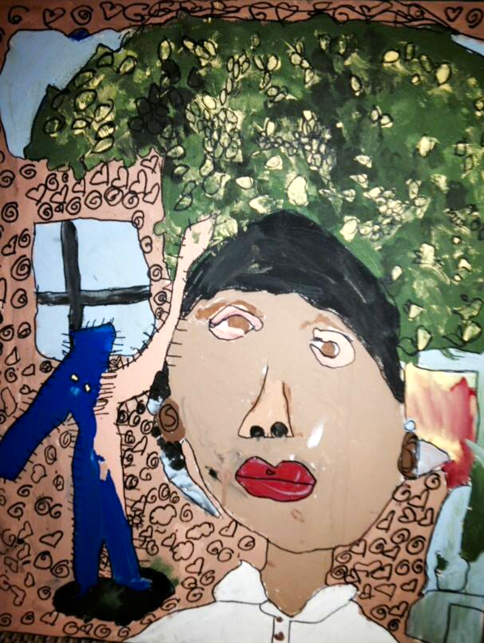 Title: Self - PortraitYear Made: 2002. Size: 14” x 17”Media: Acrylic