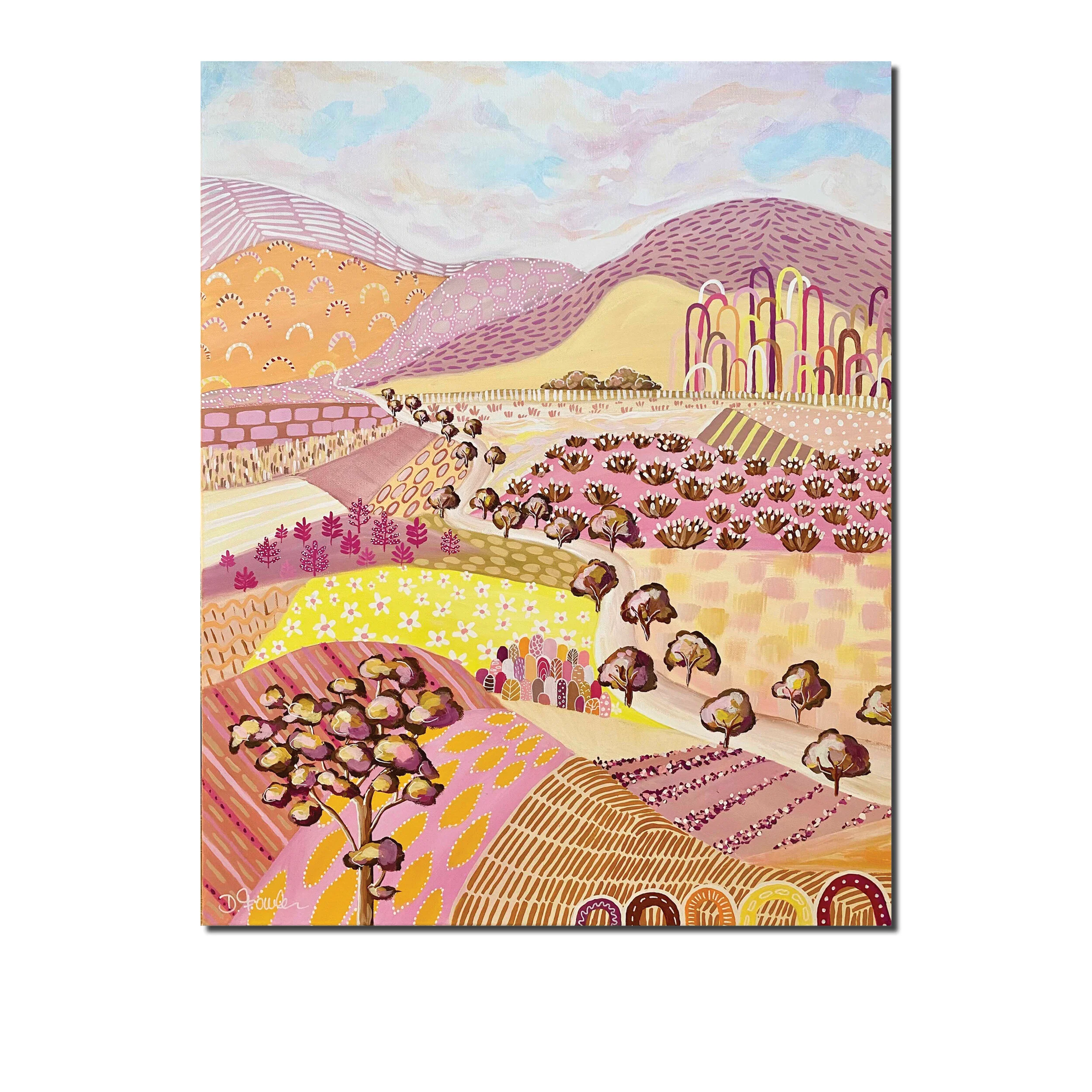 Sunset Ranges - Abstract Landscape - Acrylic on canvas 61 cm x 76 cm