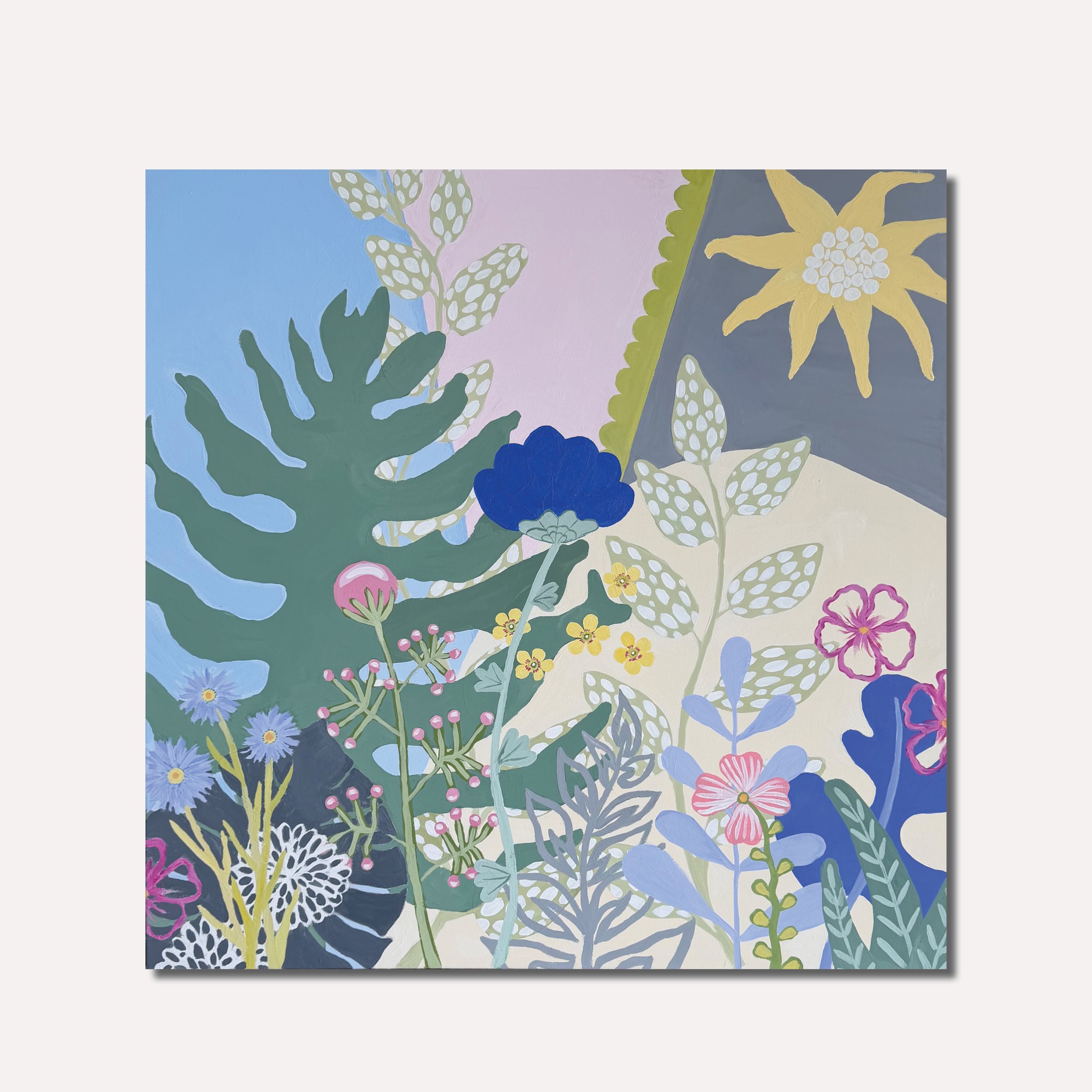 Sunshine Blooms - Botanicals - Acrylic on canvas 101 x 101cm