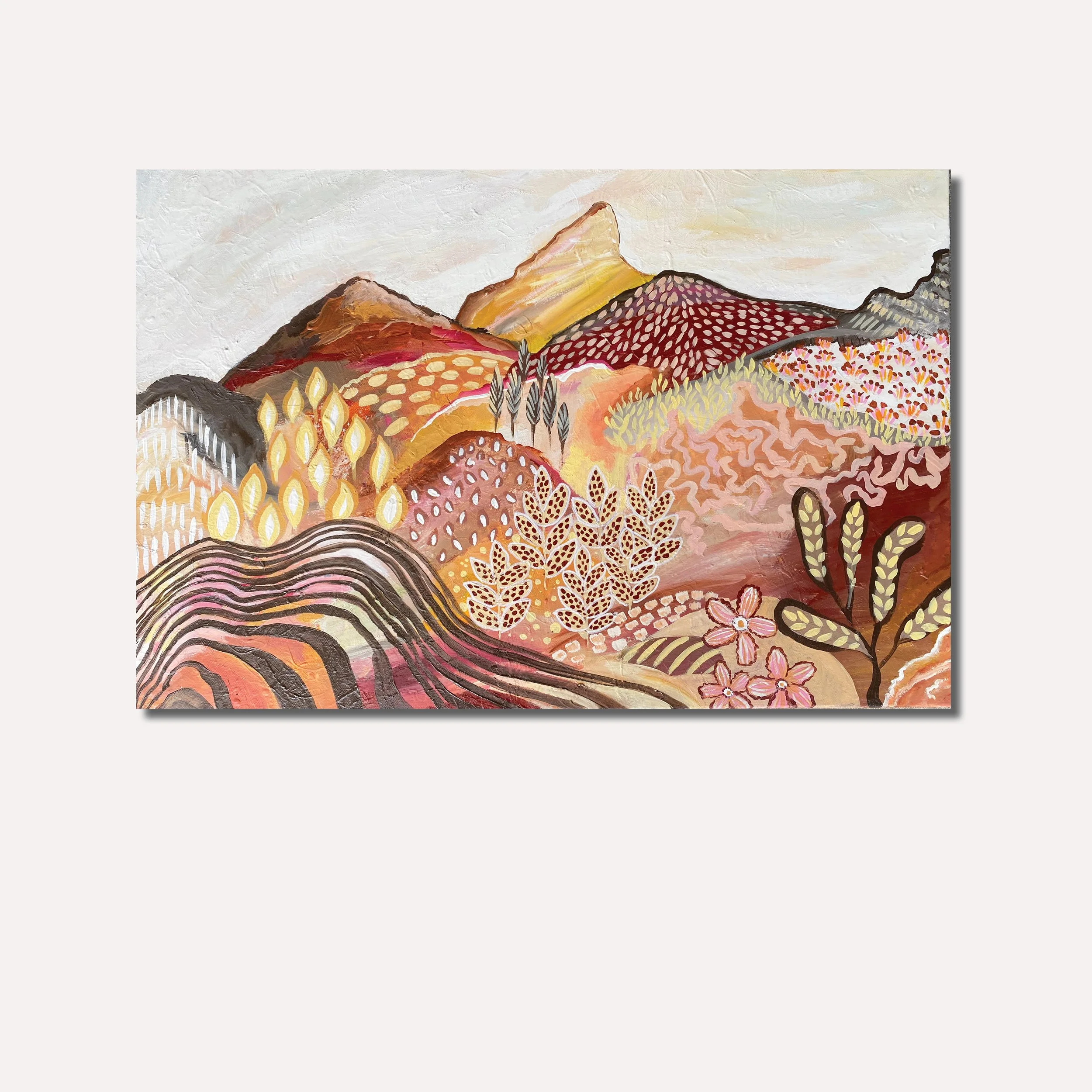 DOWN TO EARTH - ABSTRACT LANDSCAPE IN EARTHY TONES - 76cm (W) x 51cm (H)