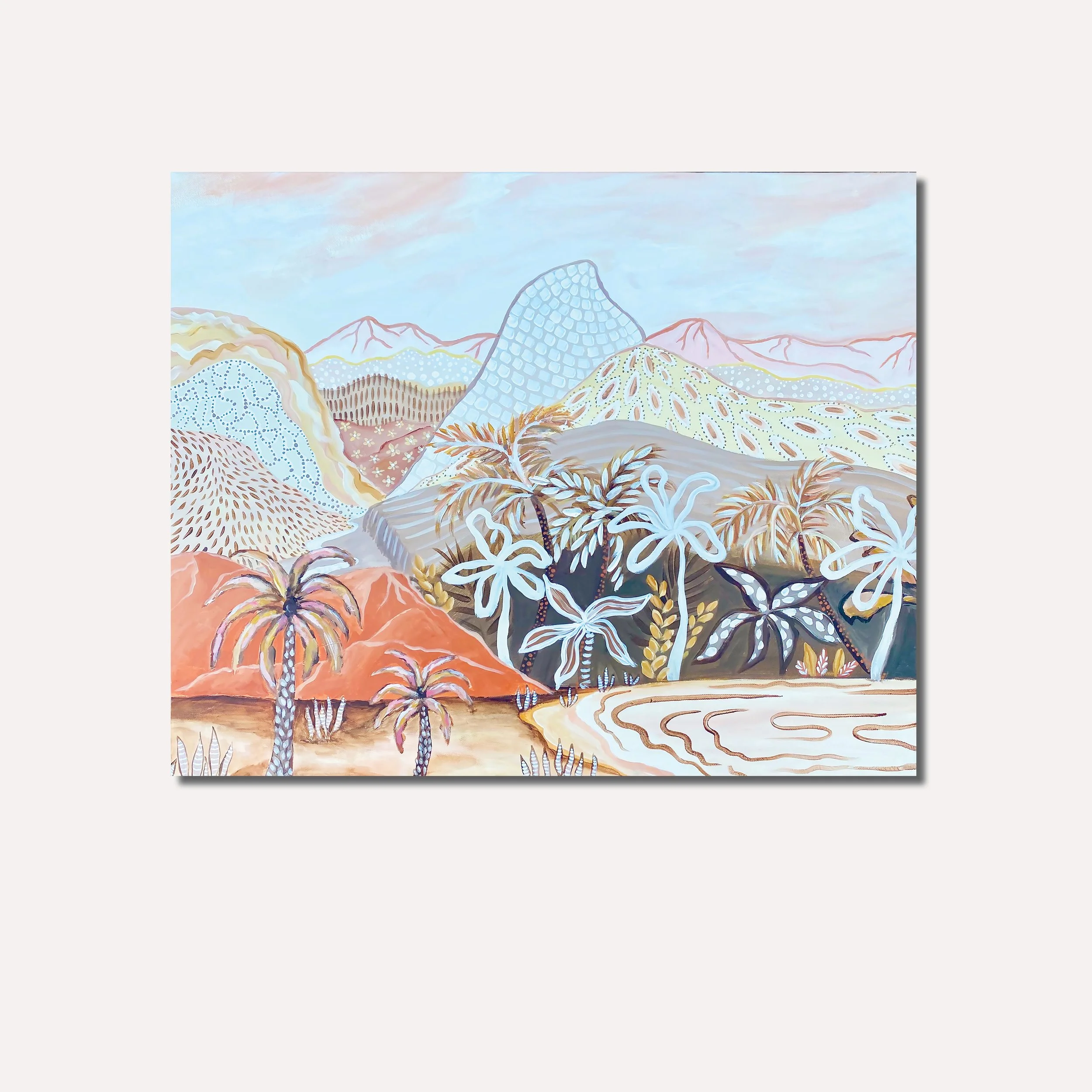 Toffee Mountains - Abstract Landscape in neutral tones
