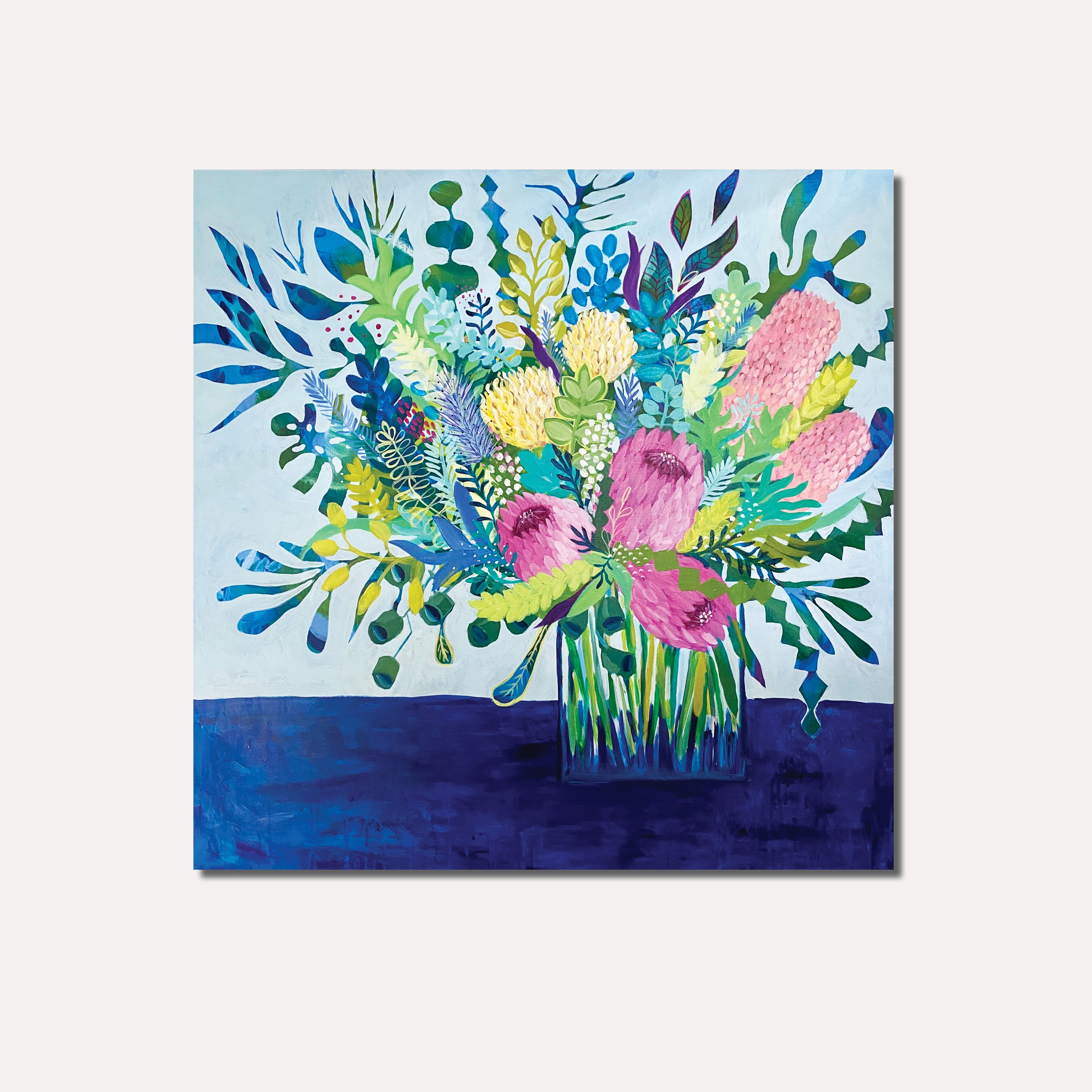 Floral Fantasy - Botanicals - Acrylic on canvas 101 cm x 101cm