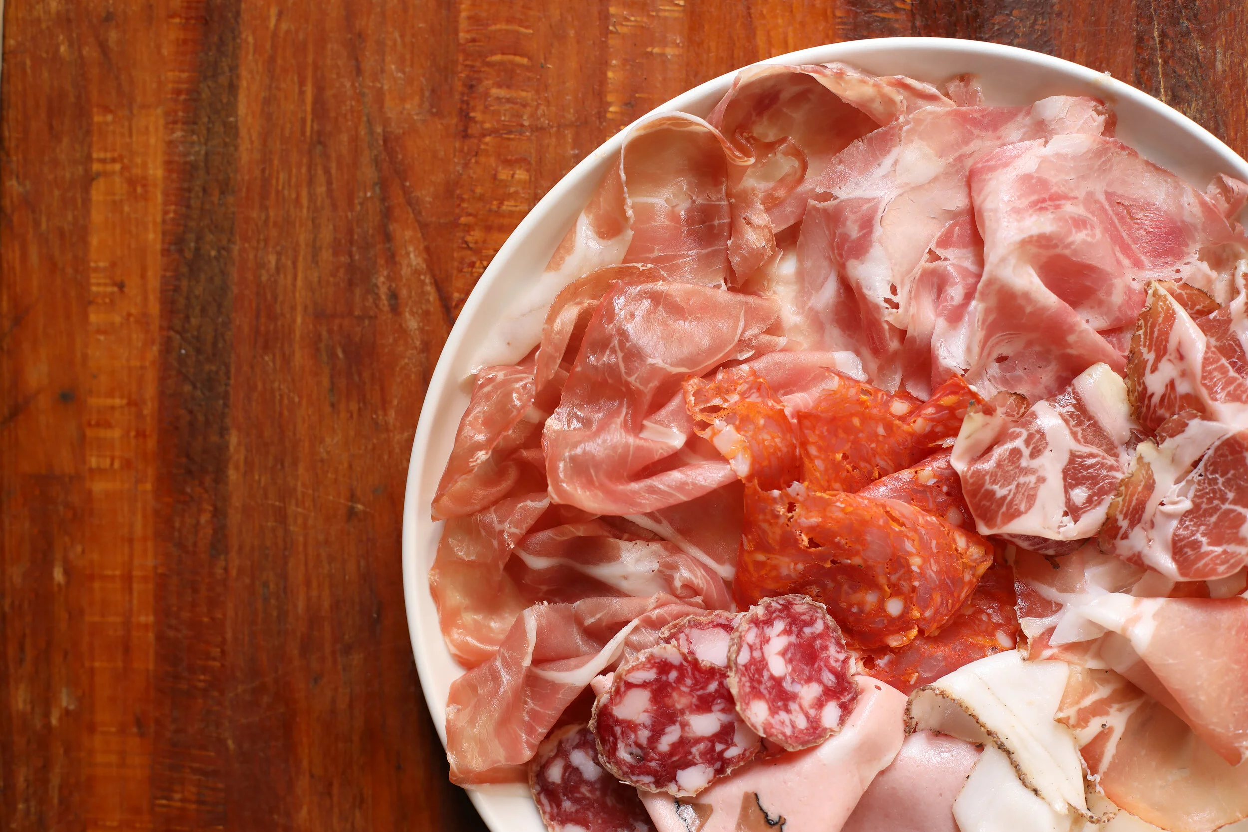 Salumi plate at Rimessa Roscioli in Rome