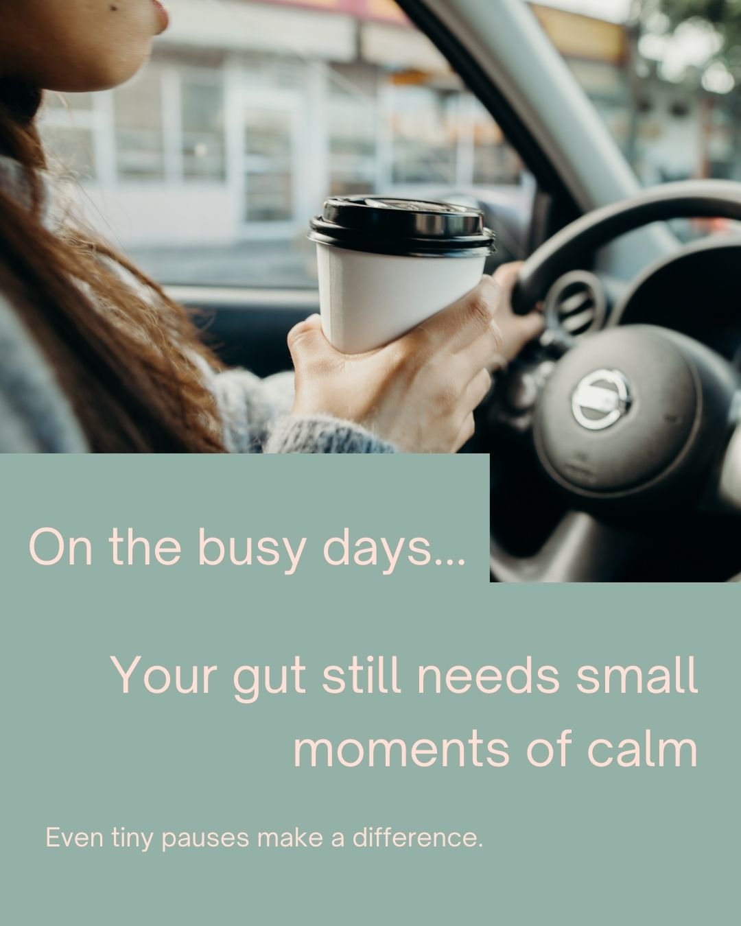Some days are so hectic you barely have time to think, let alone prioritise your gut.

 Your gut doesn&rsquo;t need perfect days. It just needs a little help on the crazy busy ones.

Small things that actually make a difference:
- Take a slow and dee